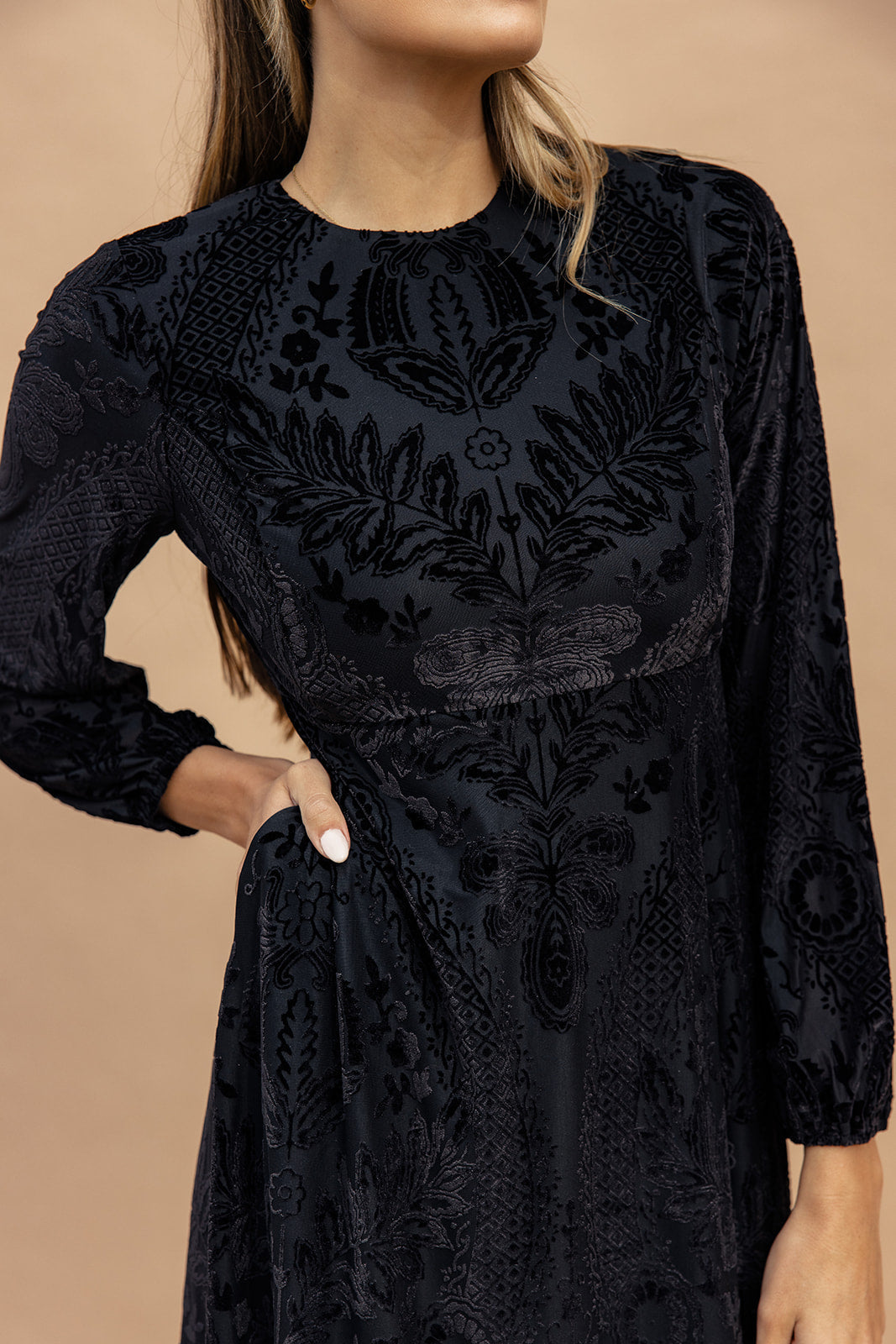 Midnight River Velvet Burnout Midi