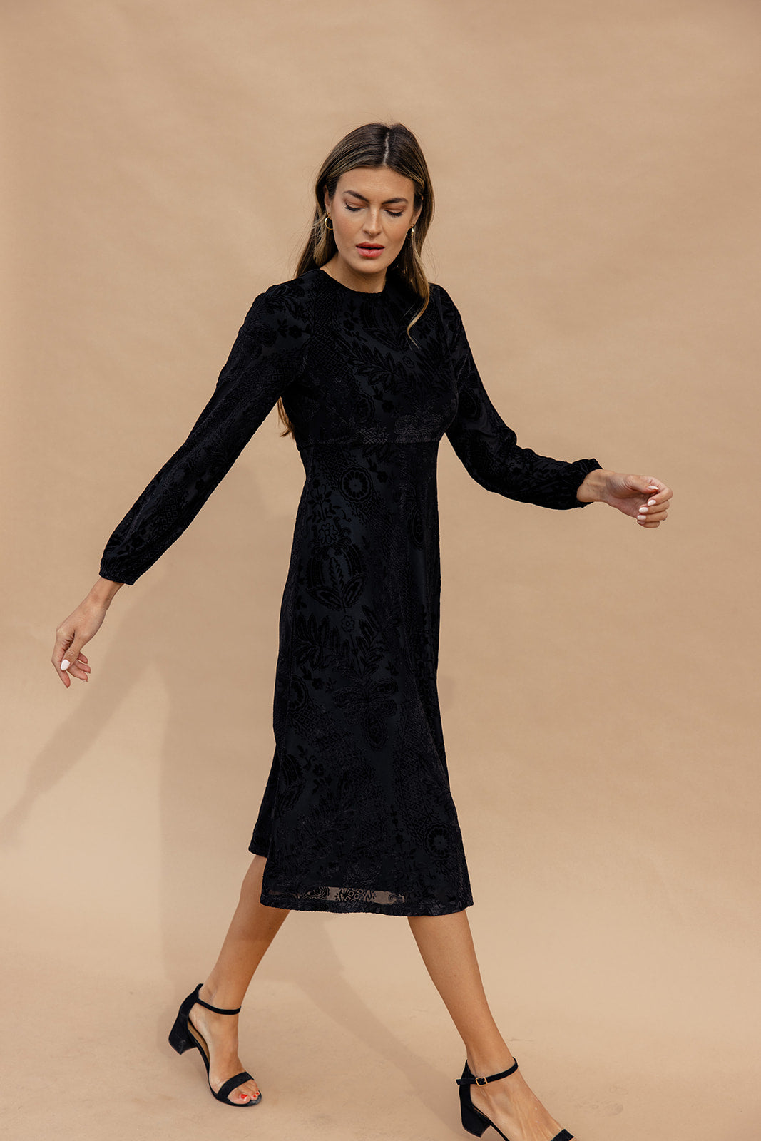 Midnight River Velvet Burnout Midi