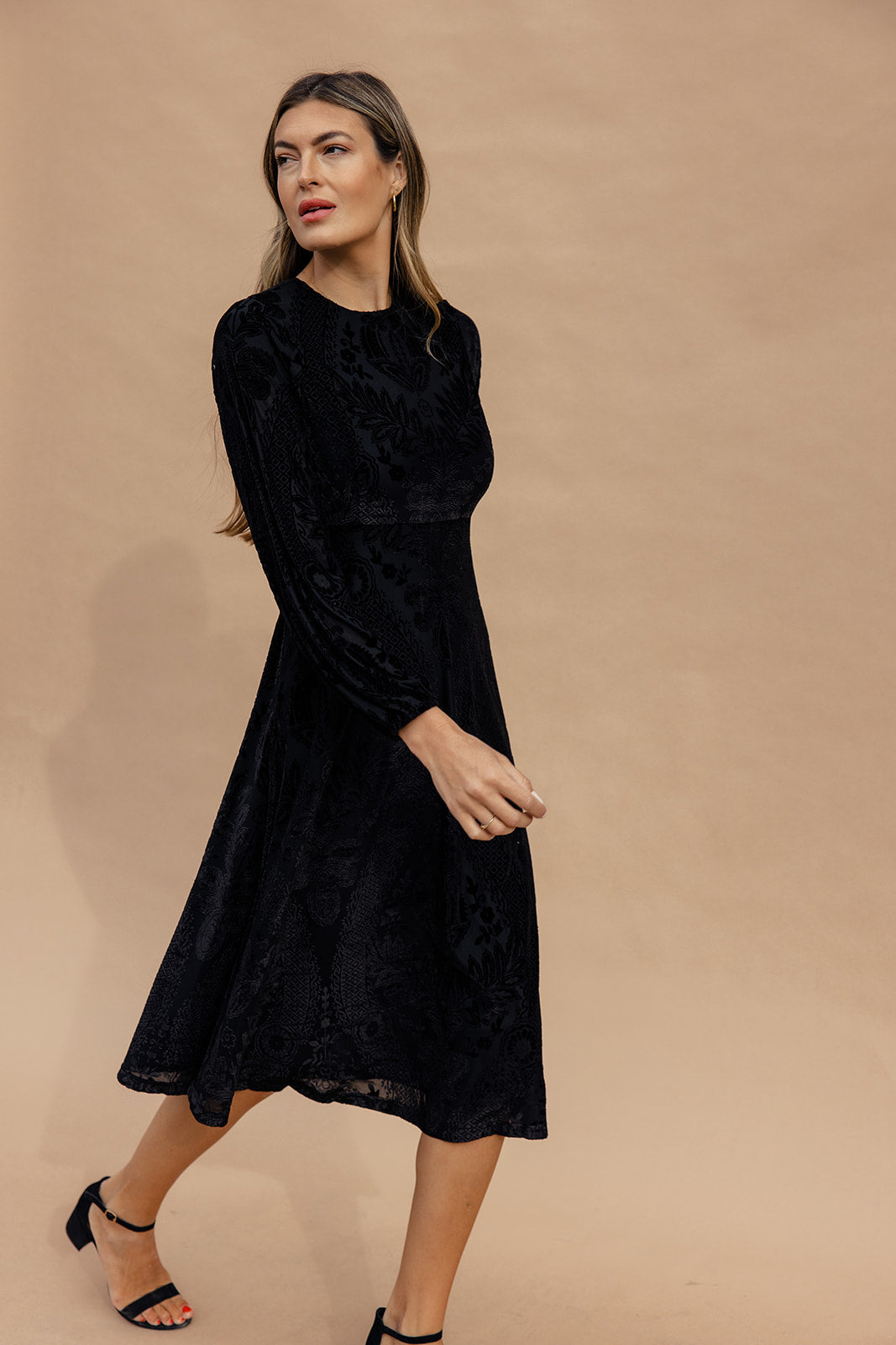 Midnight River Velvet Burnout Midi