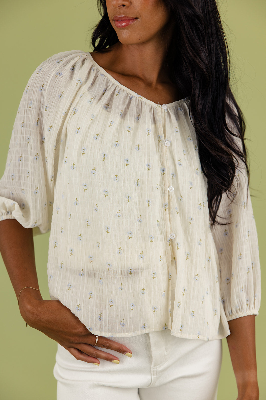 Into The Sky Button Blouse