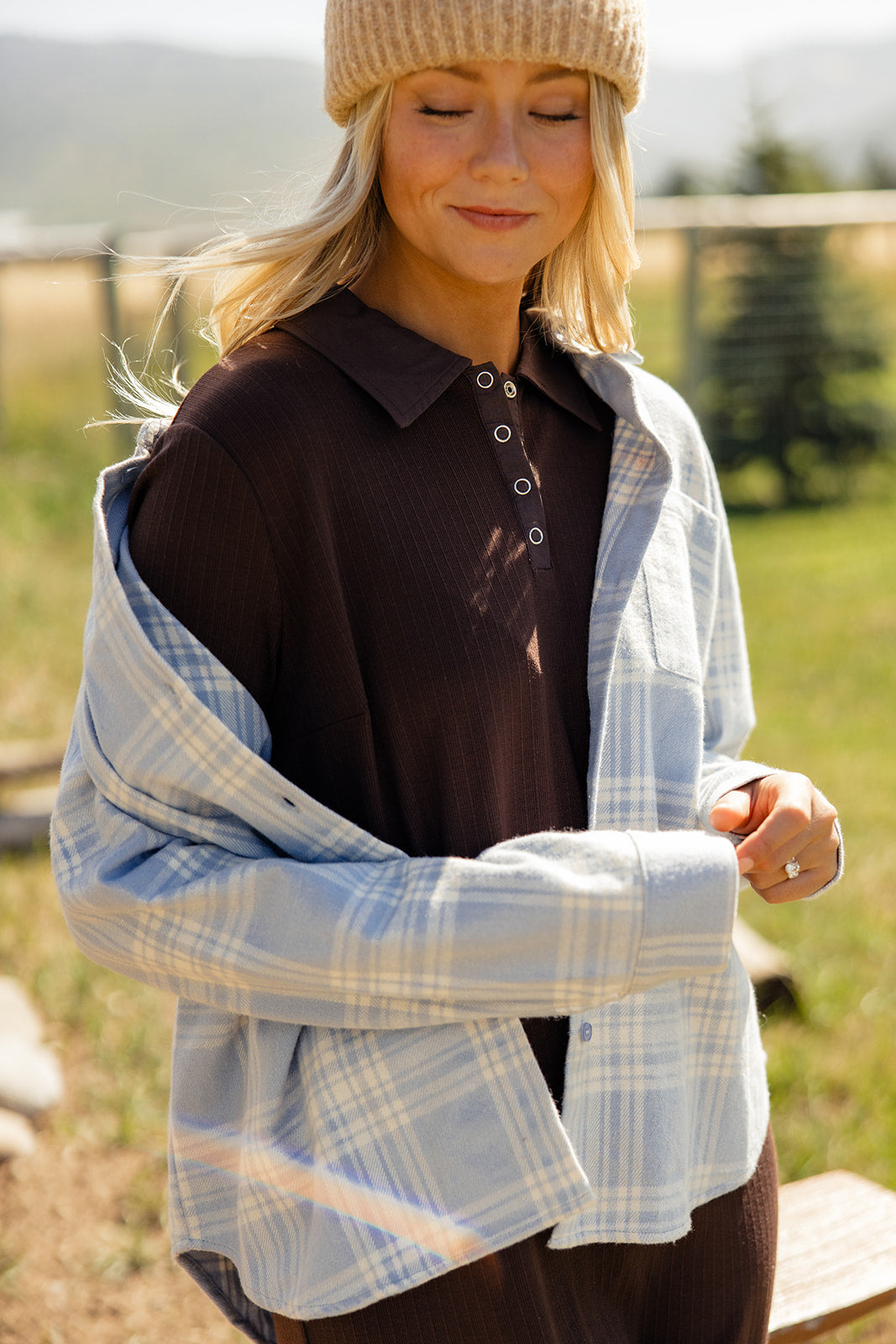 Midnight Haze Plaid Button Down