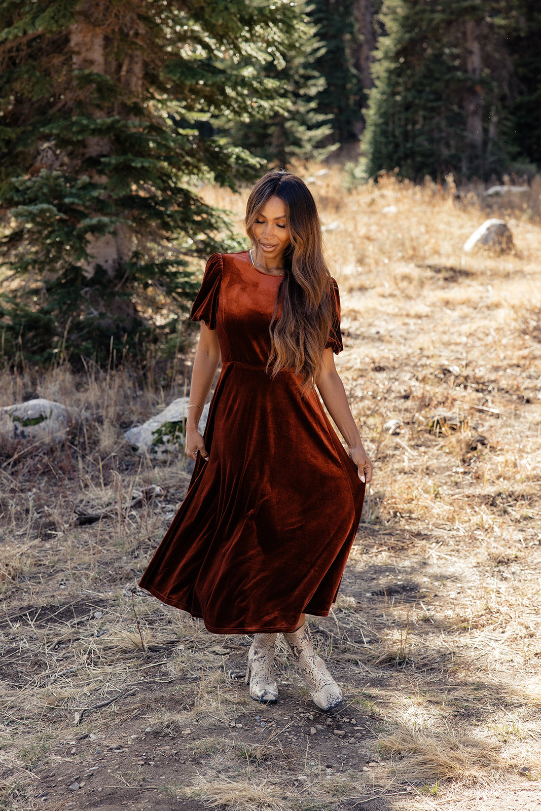 Down By The River Velvet Dress