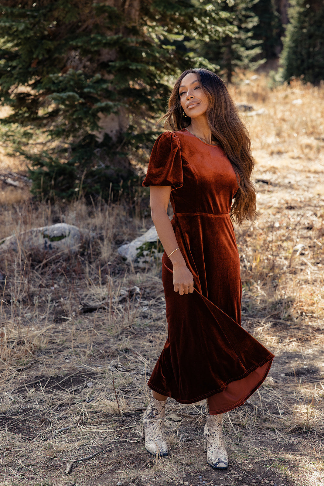 Down By The River Velvet Dress