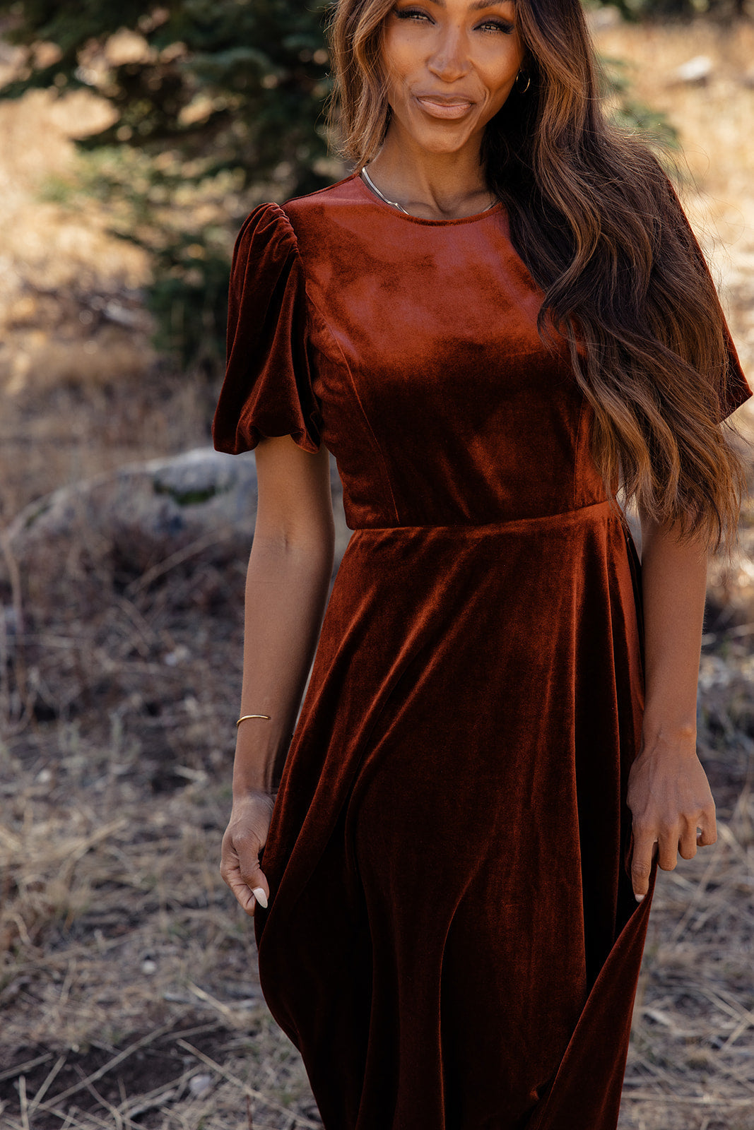 Down By The River Velvet Dress