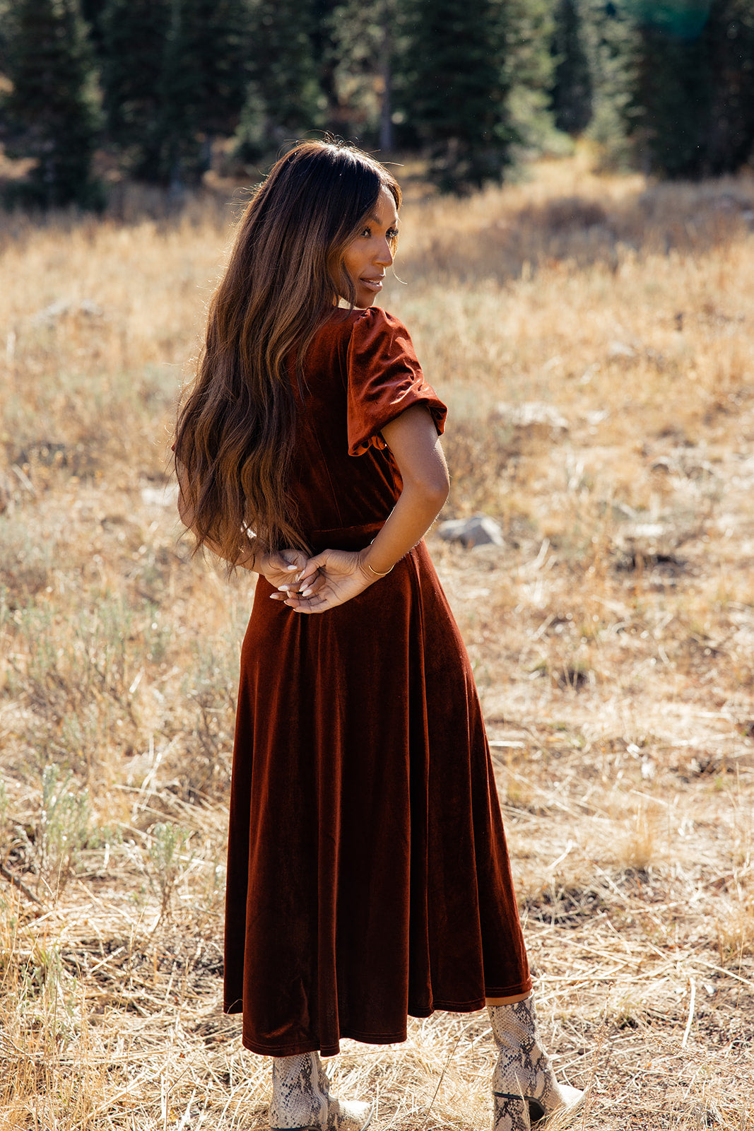 Down By The River Velvet Dress