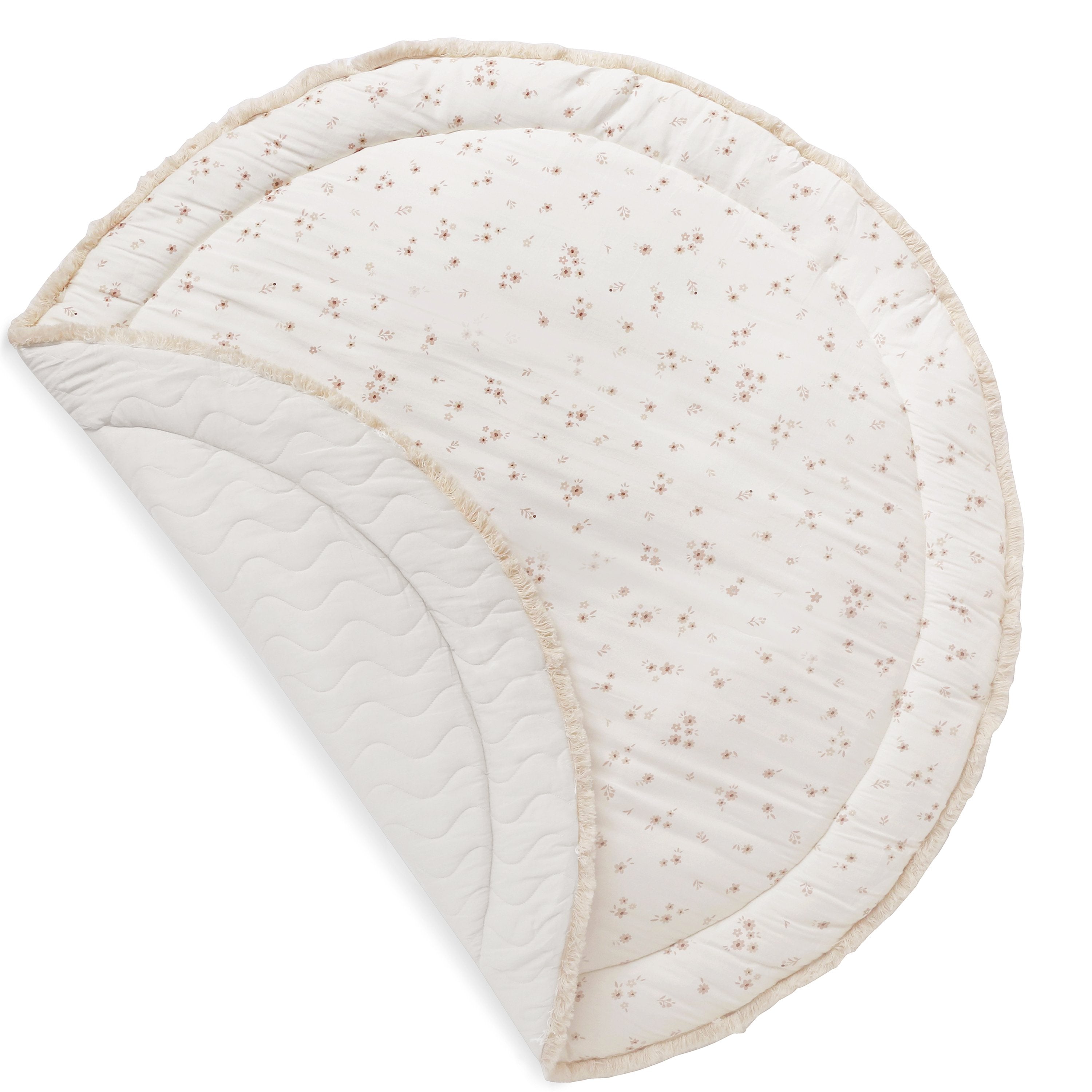 Organic Cotton Quilted Reversible Play Mat - Bloom and Ivory