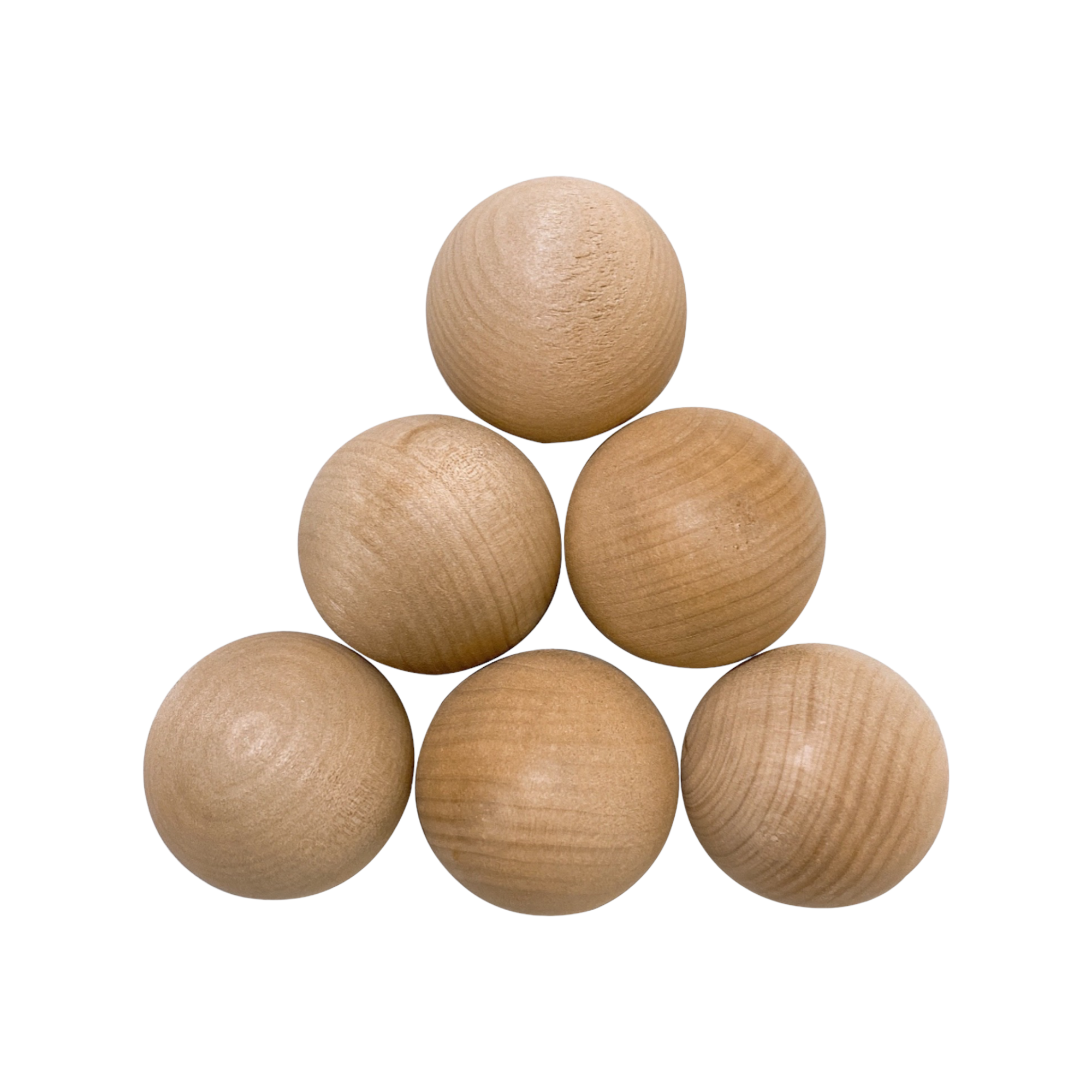 **Pre-order (Ships in 2-3 Weeks)**6-Piece Natural Wooden Balls – 1.8" Diameter