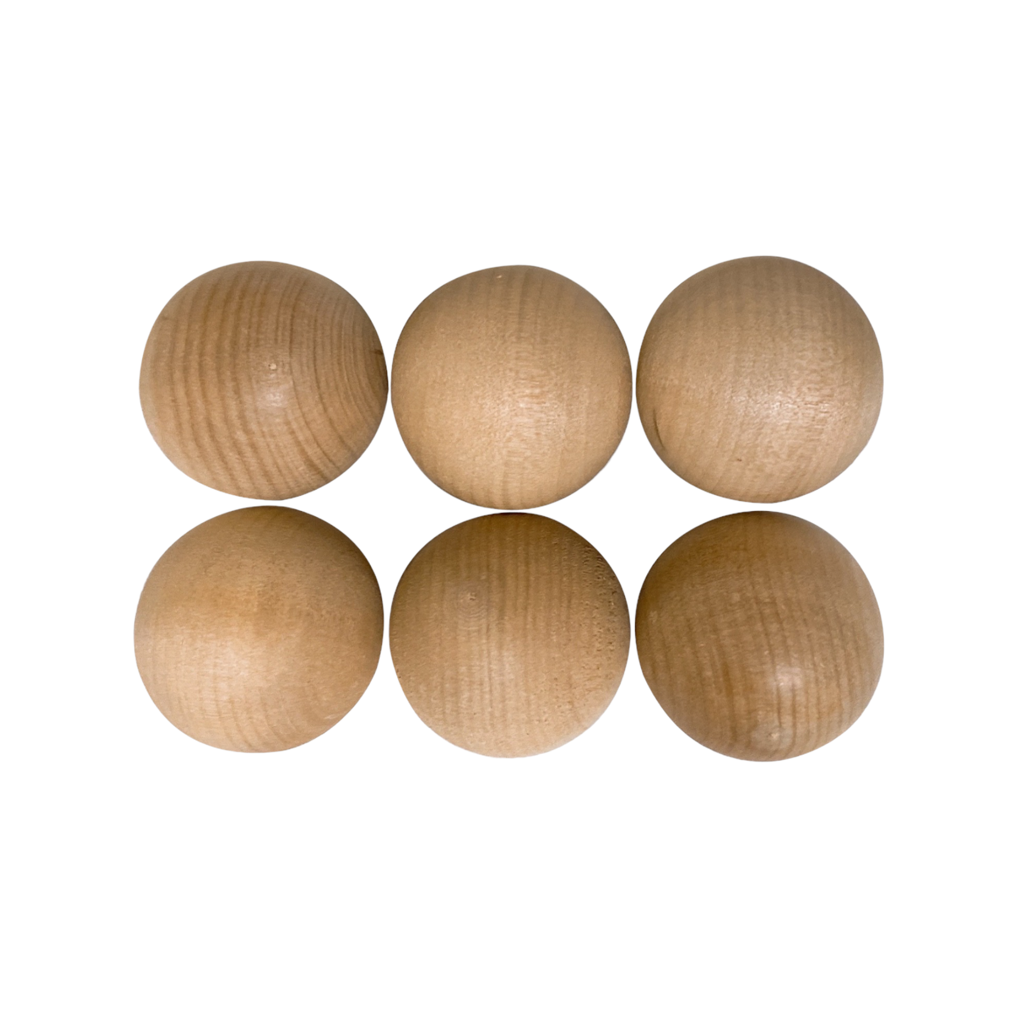 **Pre-order (Ships in 2-3 Weeks)**6-Piece Natural Wooden Balls – 1.8" Diameter