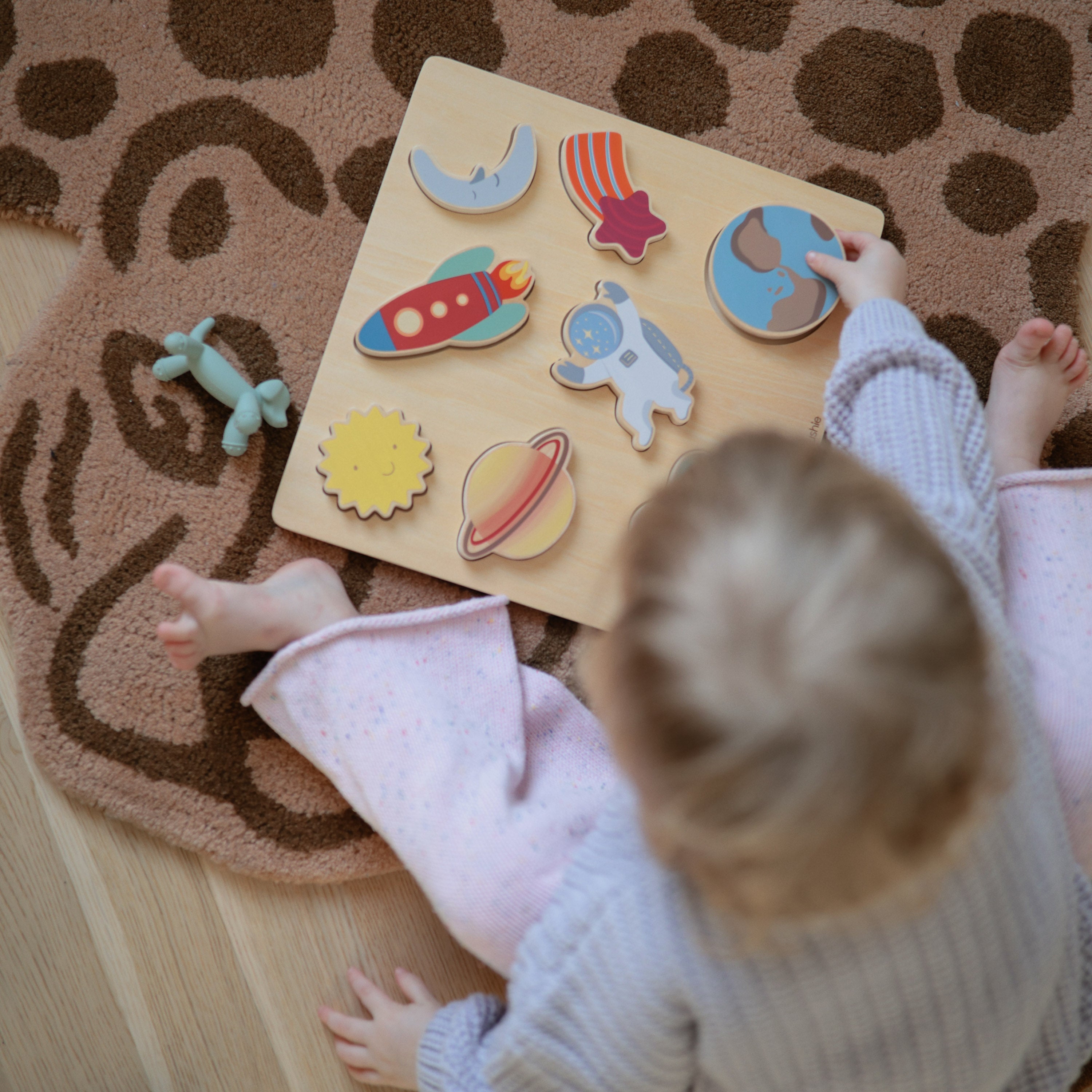 Wooden Space Puzzle Wooden Puzzle Mushie   