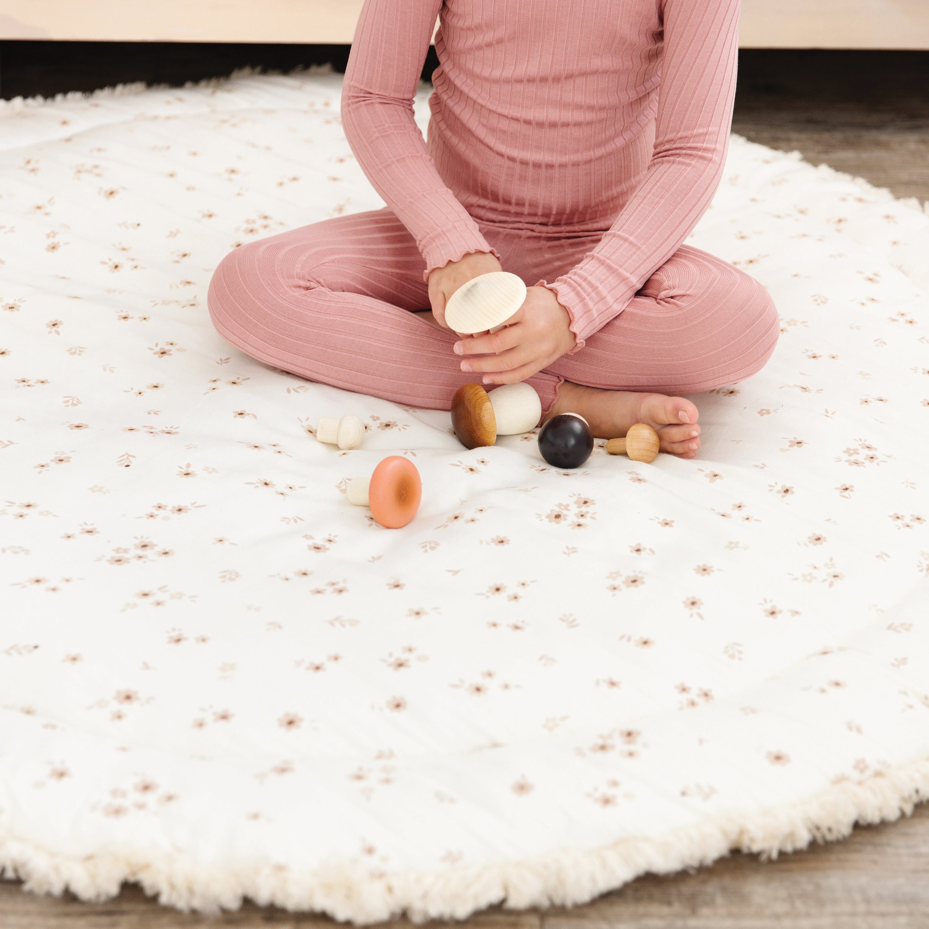 Organic Cotton Quilted Reversible Play Mat - Bloom and Ivory