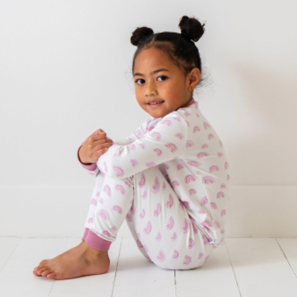 Toddler/Kids Bamboo Pajamas - Pink Rainbow