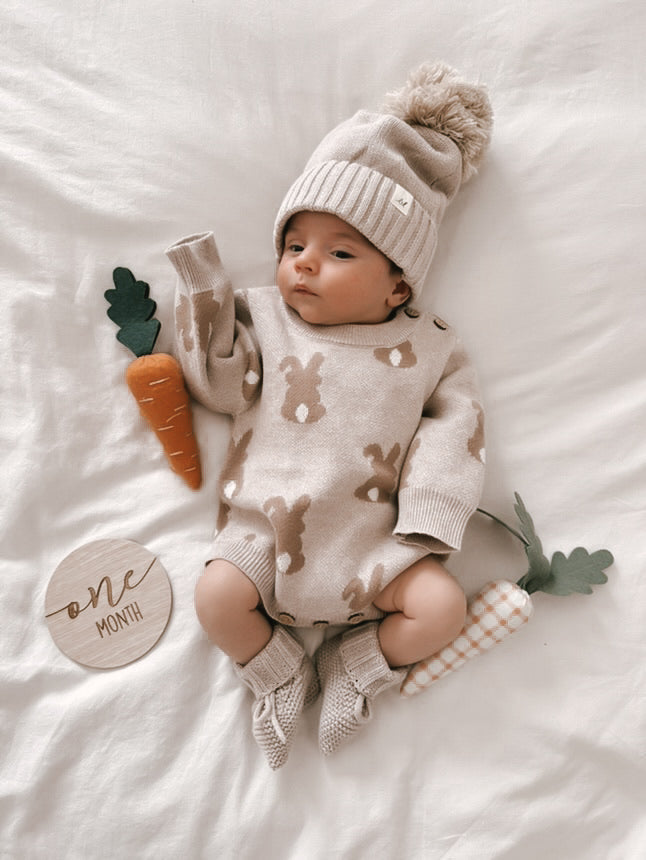 Luna + Luca Bunny Jacquard Romper