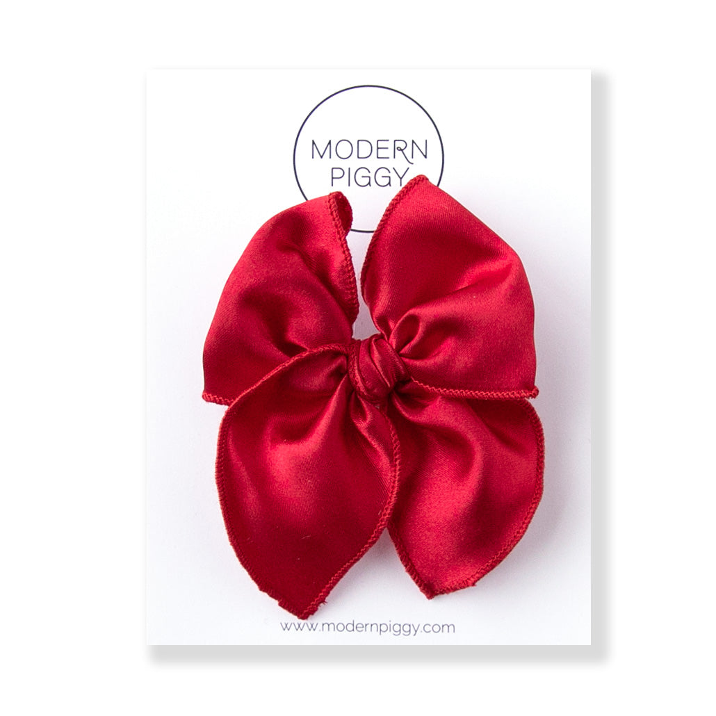 Red Rose Satin | Petite Party Bow