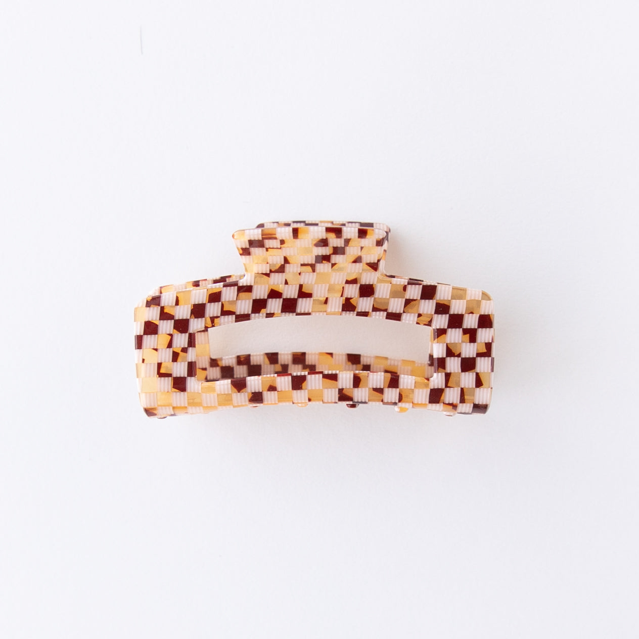 Tortoise | Checkered Claw Clip