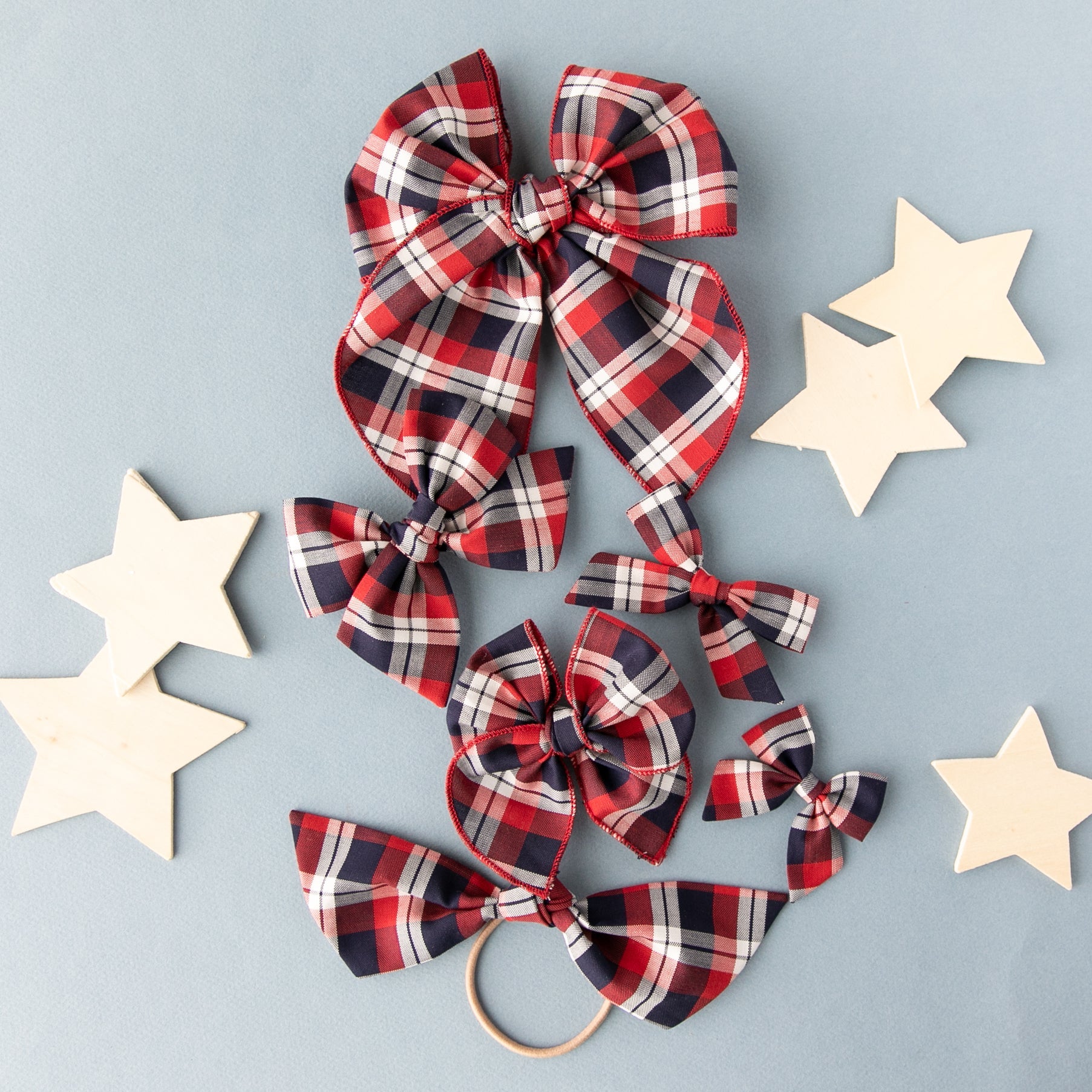 Patriotic Plaid | Mini Piggy Bow