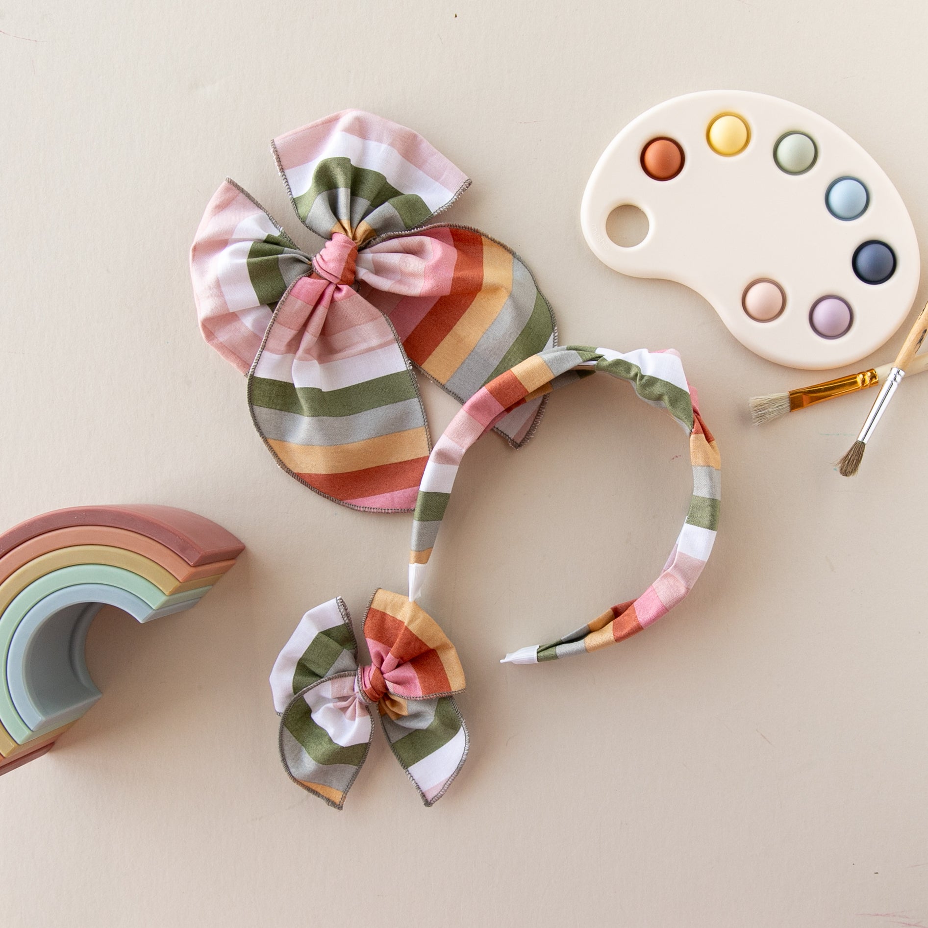 Paint The Rainbow | Pigtail Set - Petite Party Bow