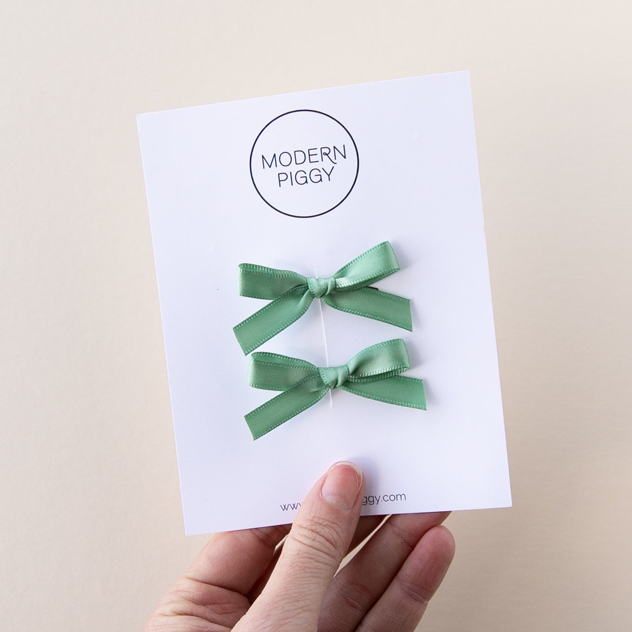 Sage | Mini Ribbon Bow Set