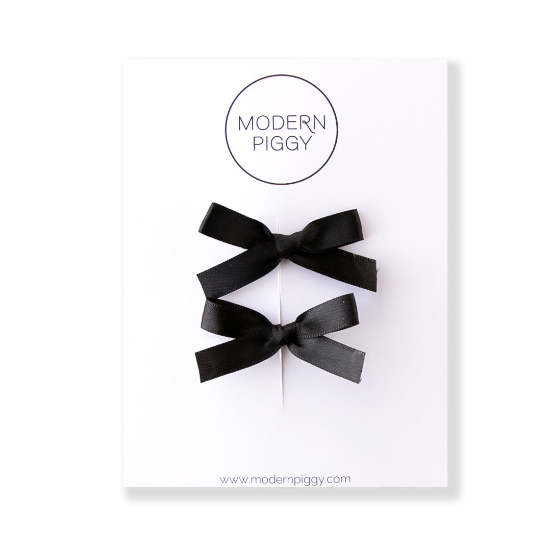 Black | Mini Ribbon Bow Set