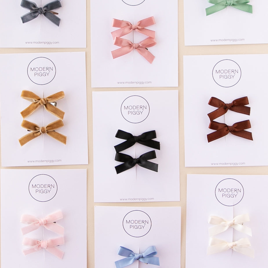 Sage | Mini Ribbon Bow Set