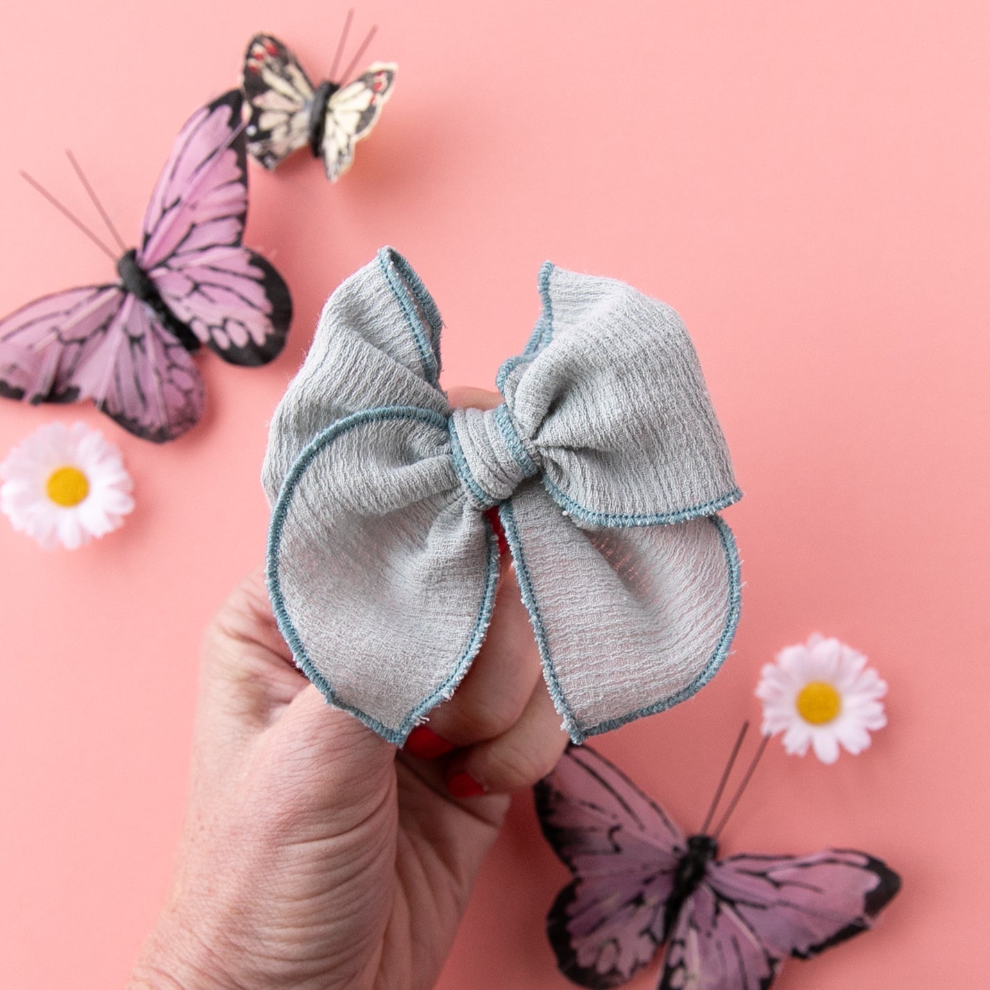 Misty Blue | Petite Party Bow