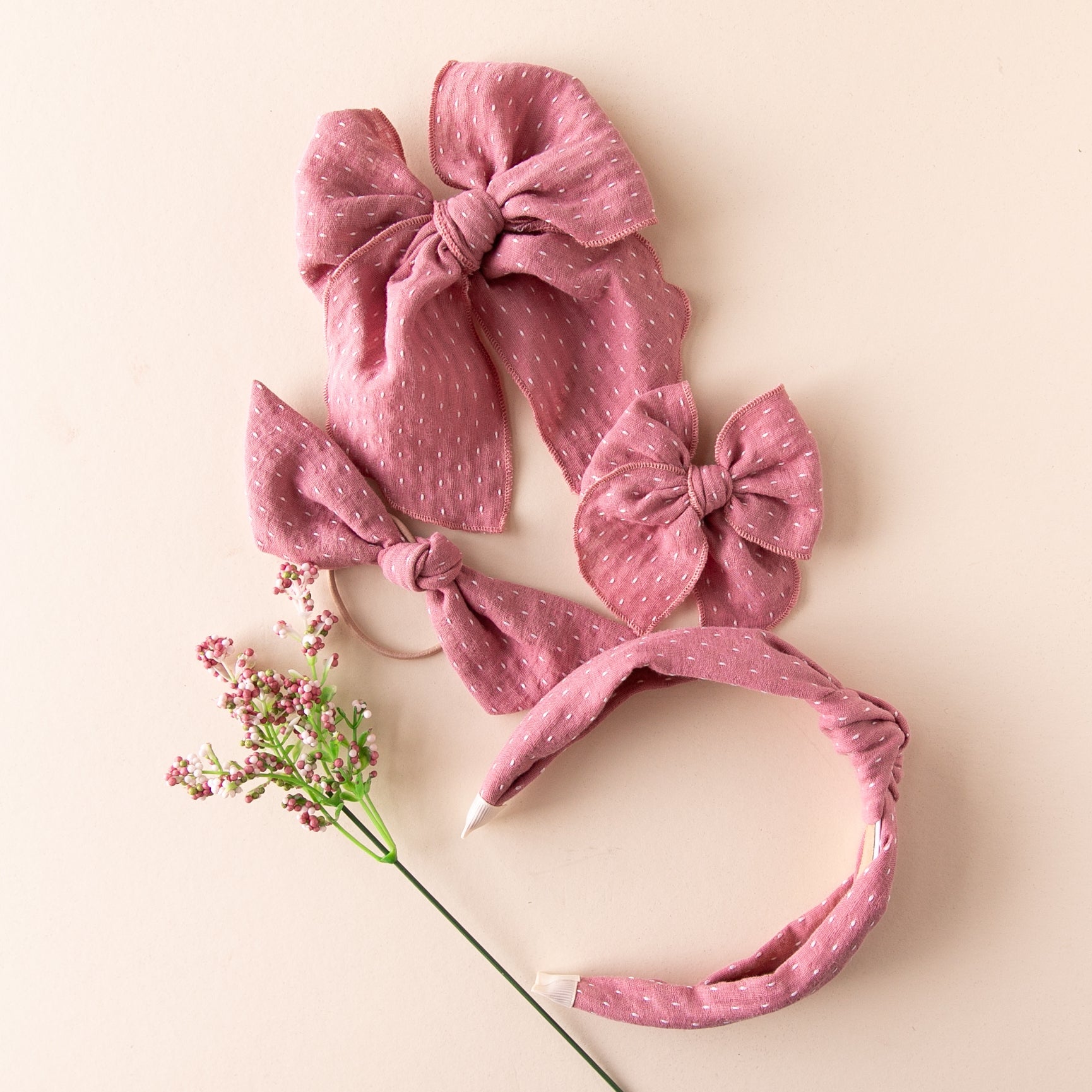 Raspberry | Pigtail Set - Petite Party Bow