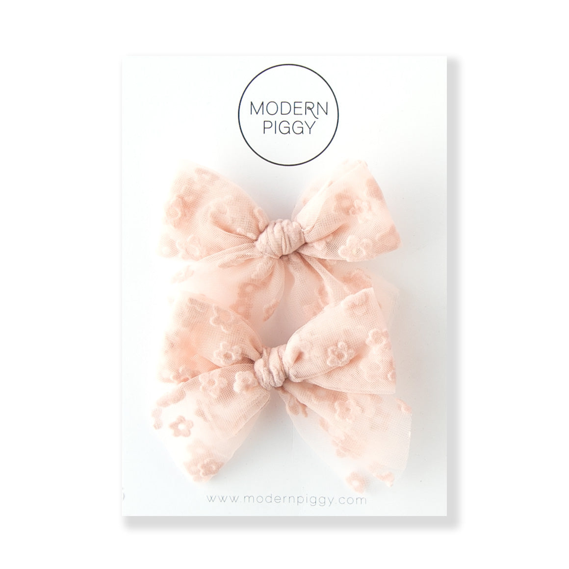 Bloom - Pink | Tulle Bow - Pigtail Set