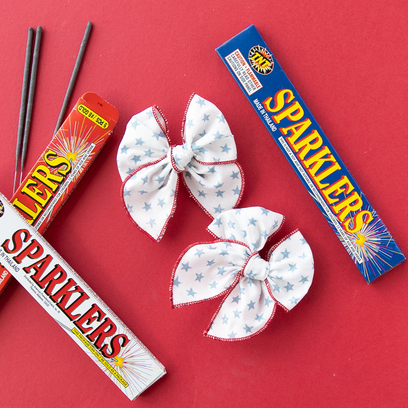 Star Spangled | Pigtail Set - Petite Party Bow