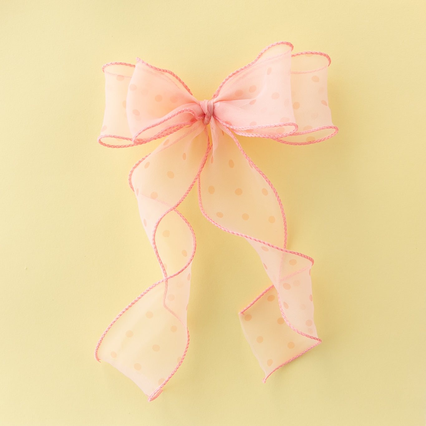 Coral Dot | Statement Ribbon Bow