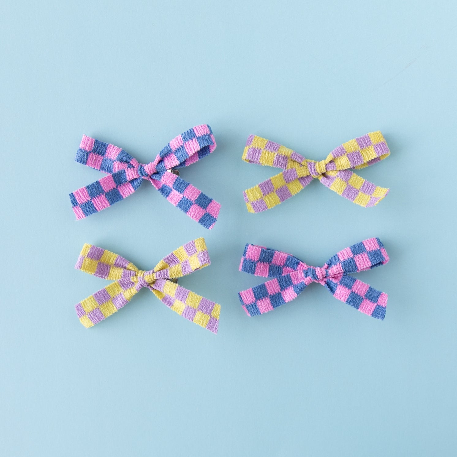 Hopscotch - Pink | Pigtail Set - Ribbon Bow