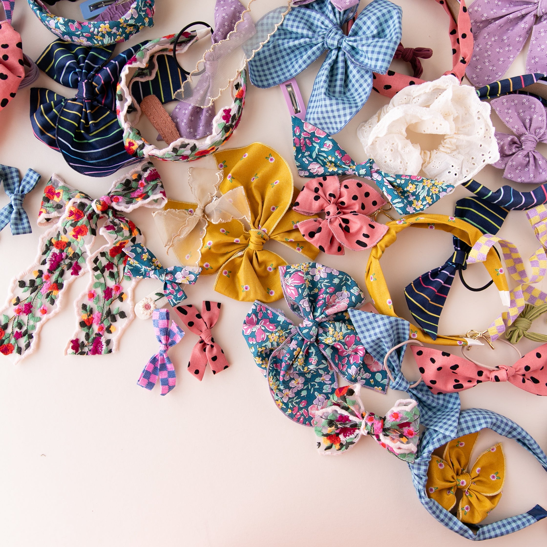 Hopscotch - Pink | Pigtail Set - Ribbon Bow