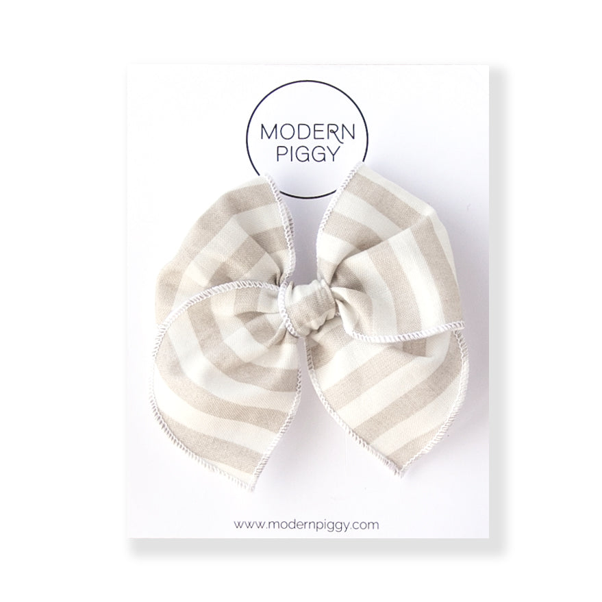 Latte Stripe | Petite Party Bow