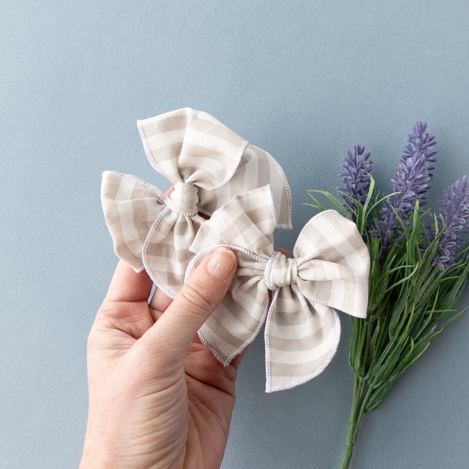 Latte Stripe | Petite Party Bow