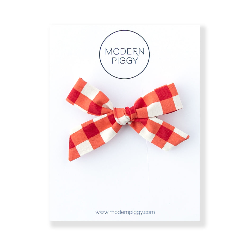 Red Gingham | Hand-tied Bow