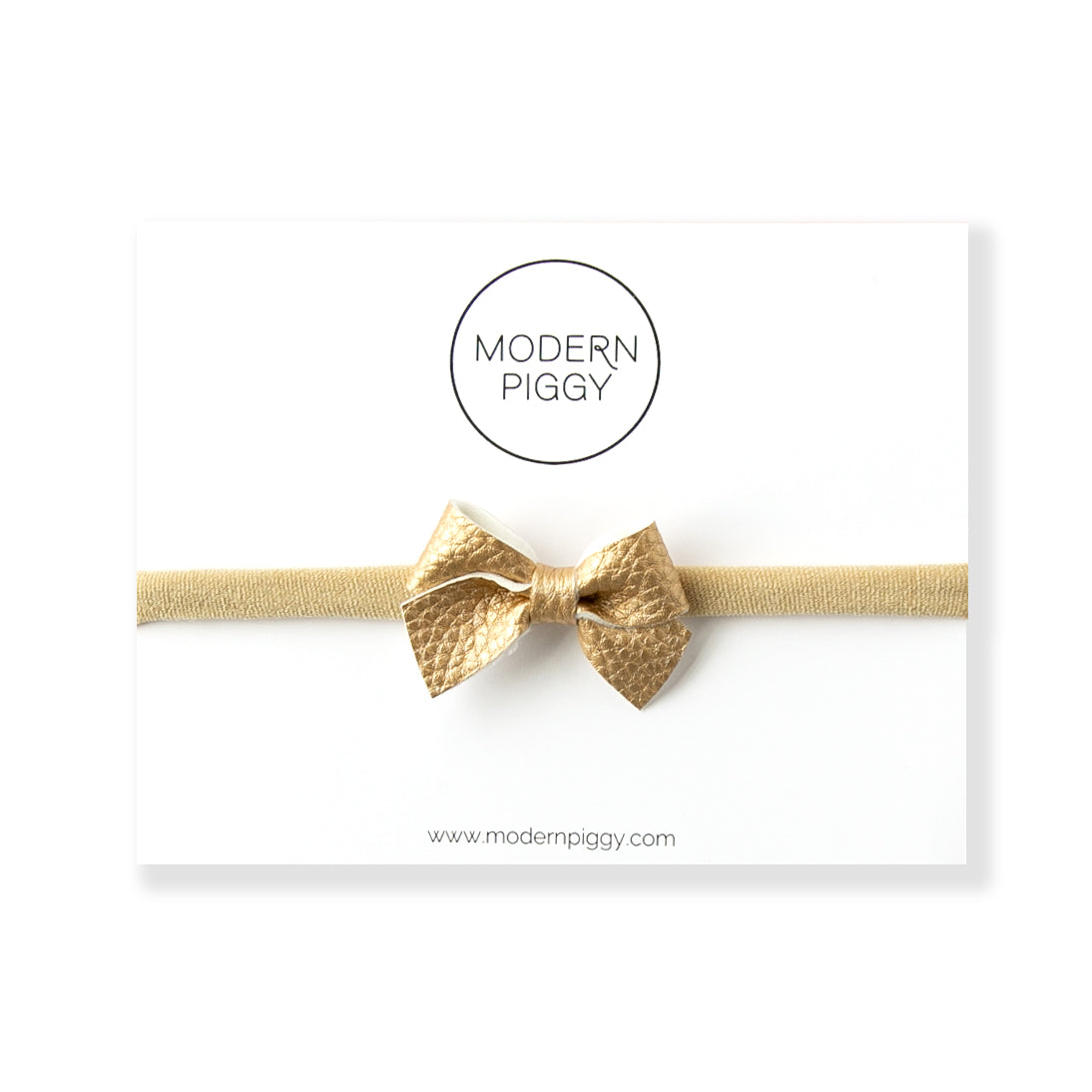 Gold | Leather Baby Bow