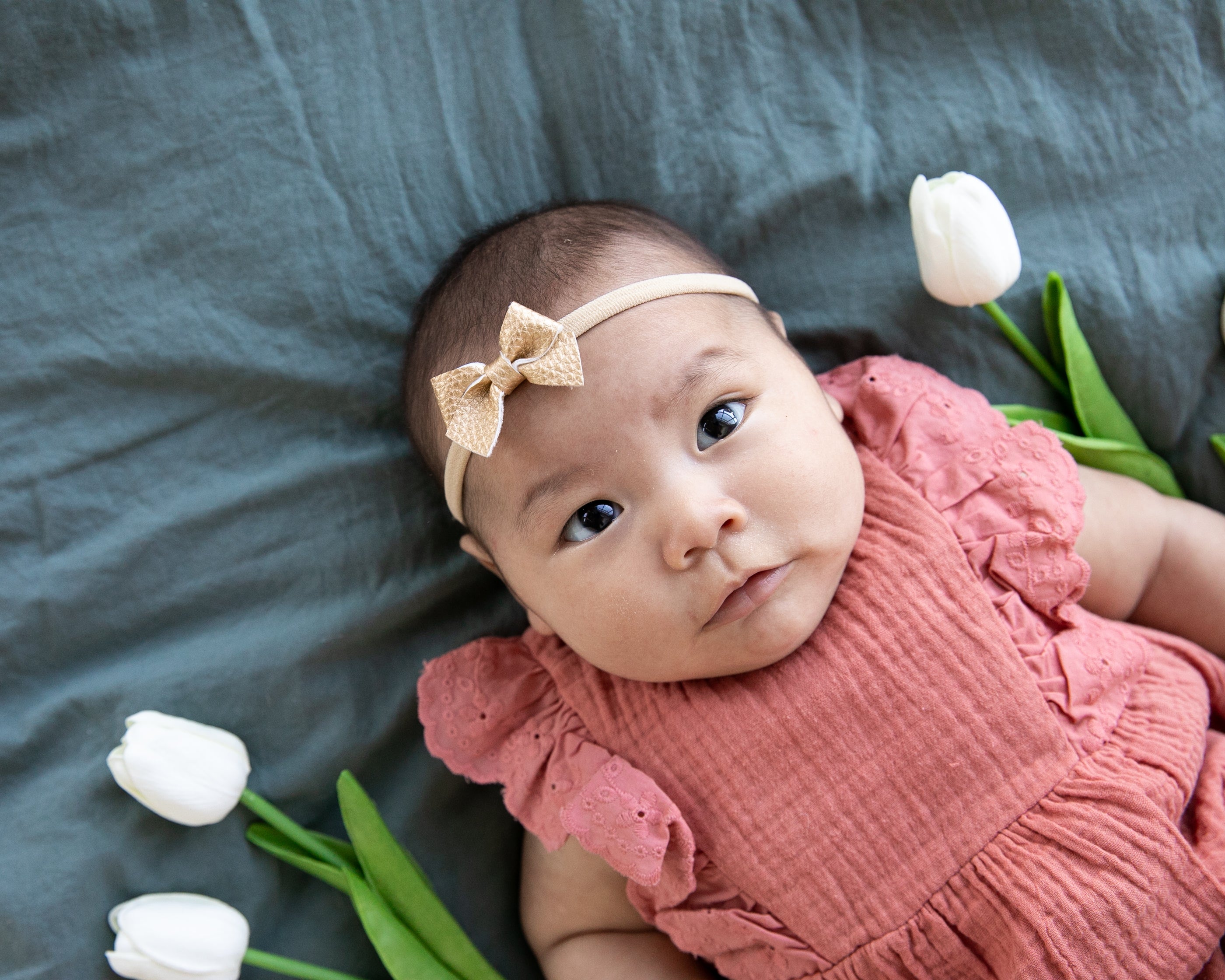 Gold | Leather Baby Bow