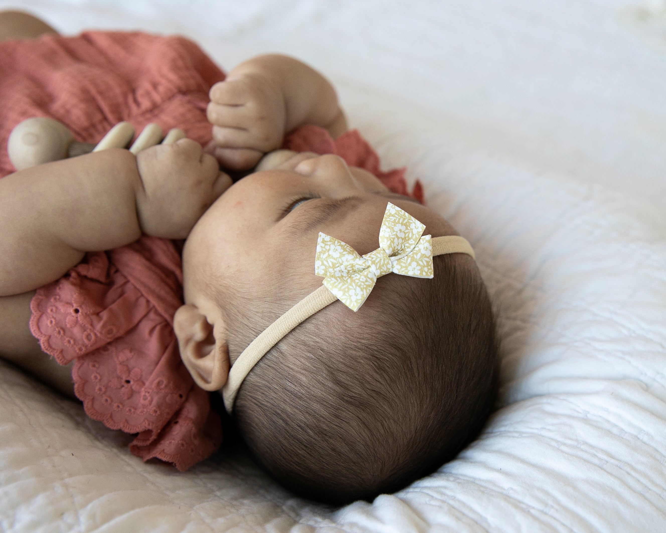 Canary | Leather Baby Bow