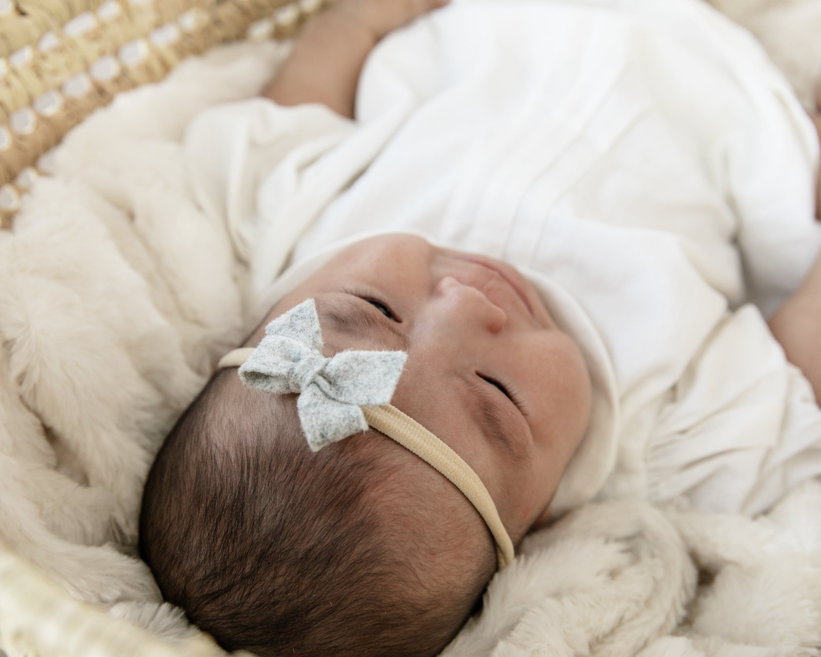 Heather Grey | Felt Baby Bow