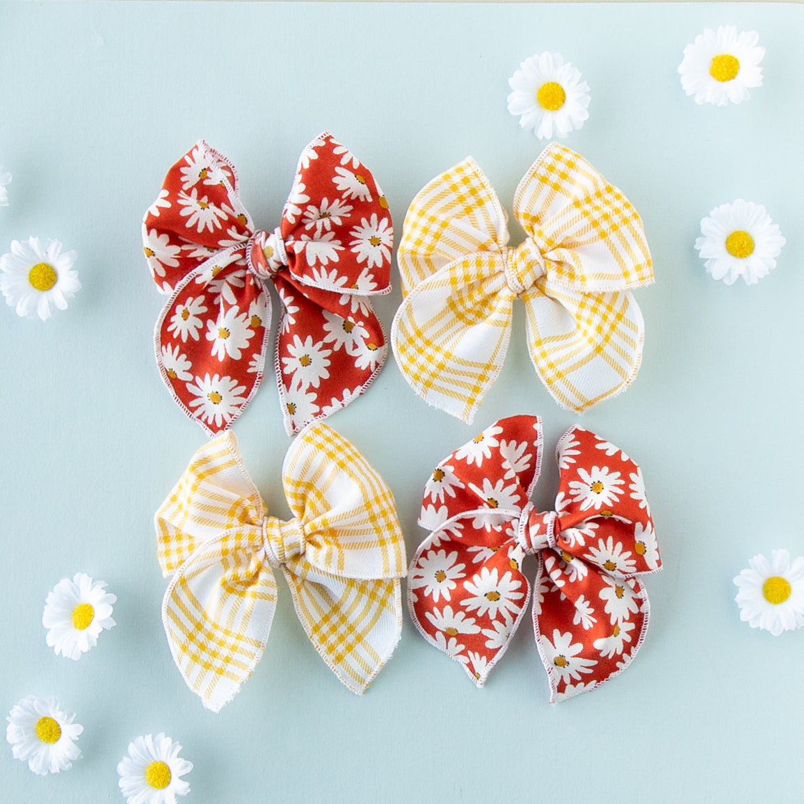 Sunflower Plaid | Petite Party Bow