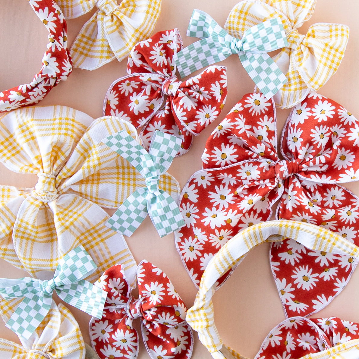 Sunflower Plaid | Petite Party Bow