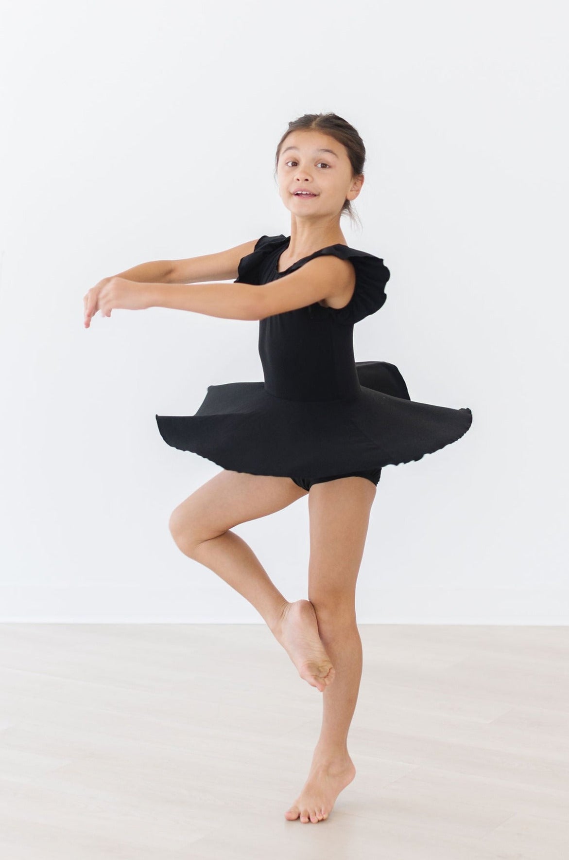 Black S/S Twirl Leotard