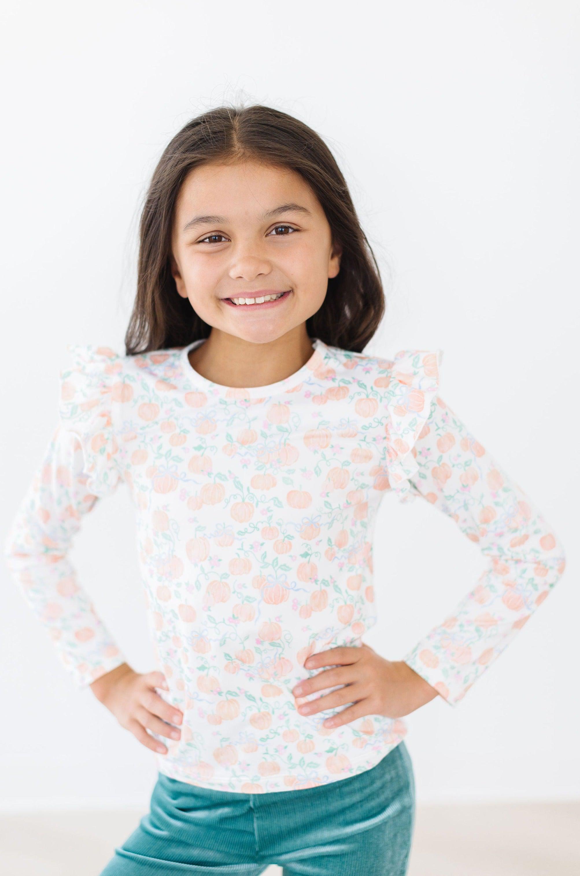 Pretty Pumpkins L/S Ruffle Tee