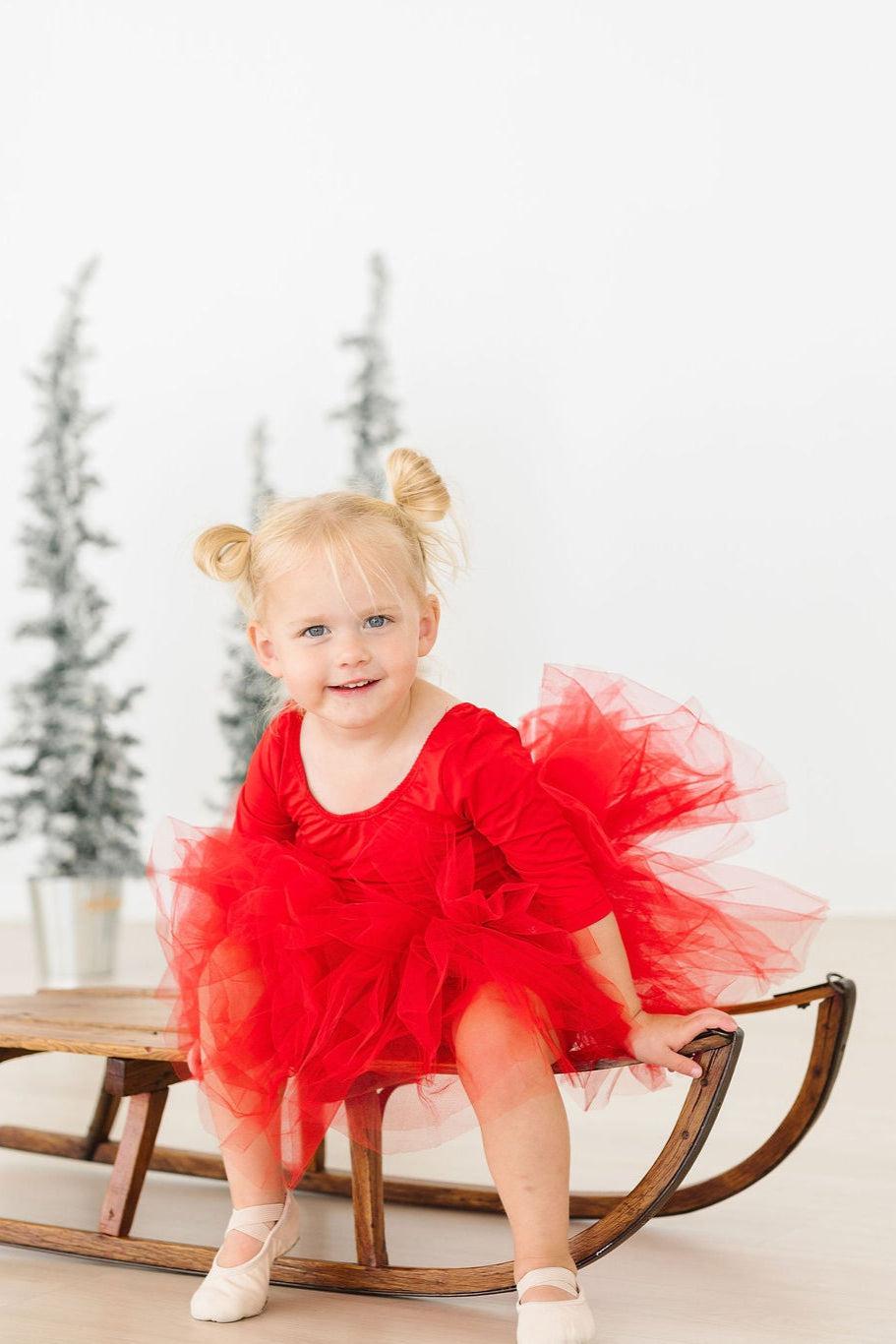 Red 3/4 Tutu Leotard