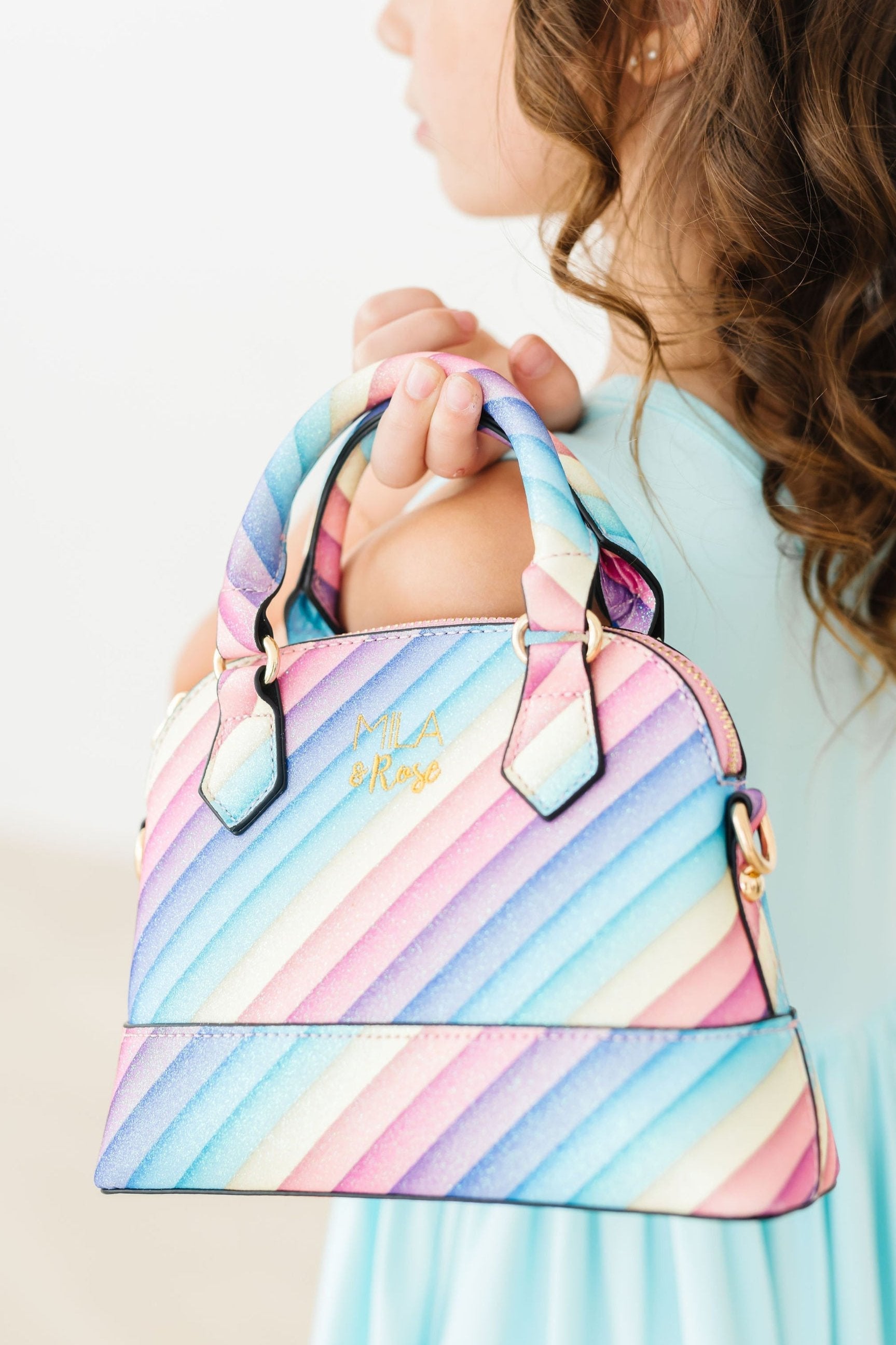 Rainbow Glitter Girl's Crossbody Purse