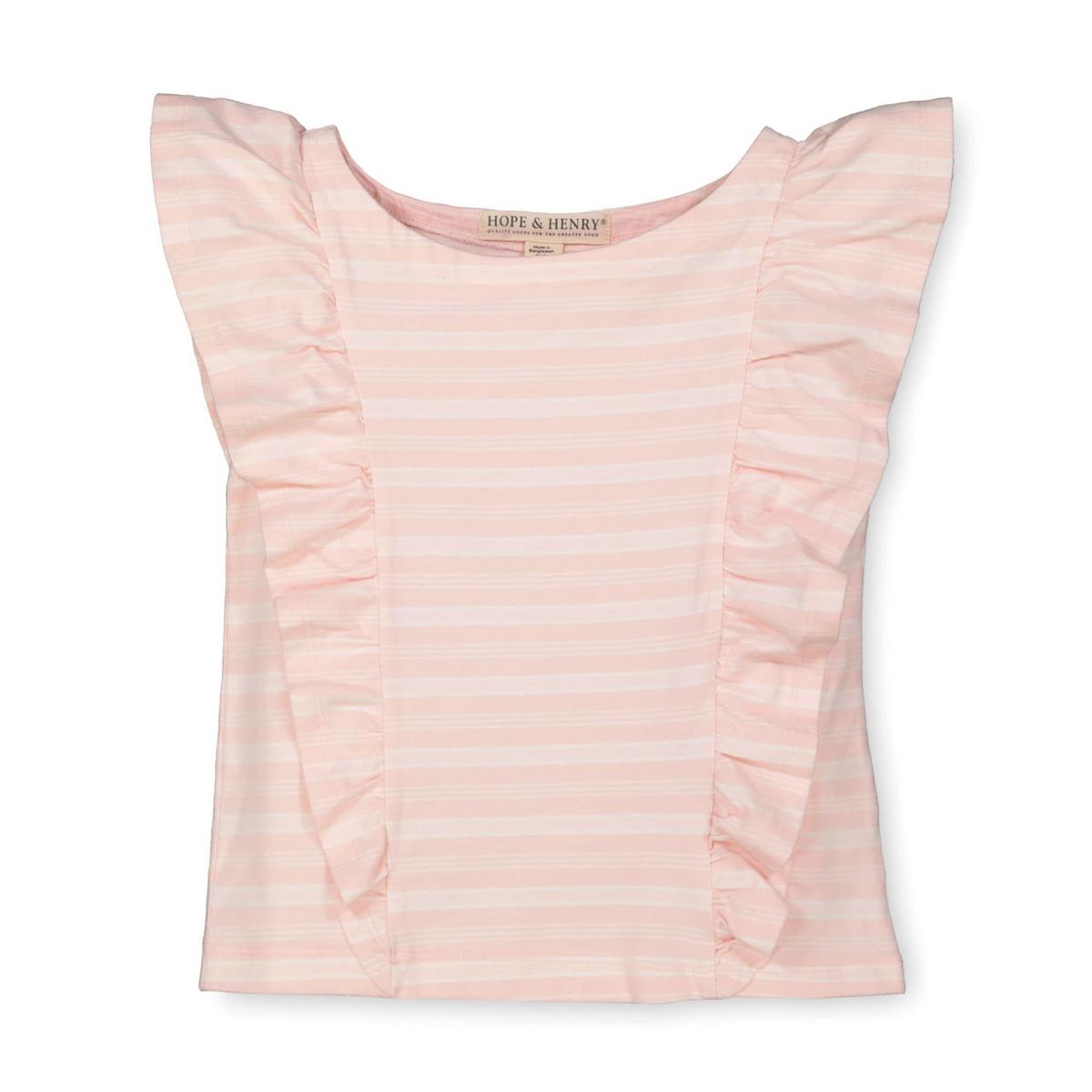 Baby Ruffle Knit Top - Light Pink Stripe