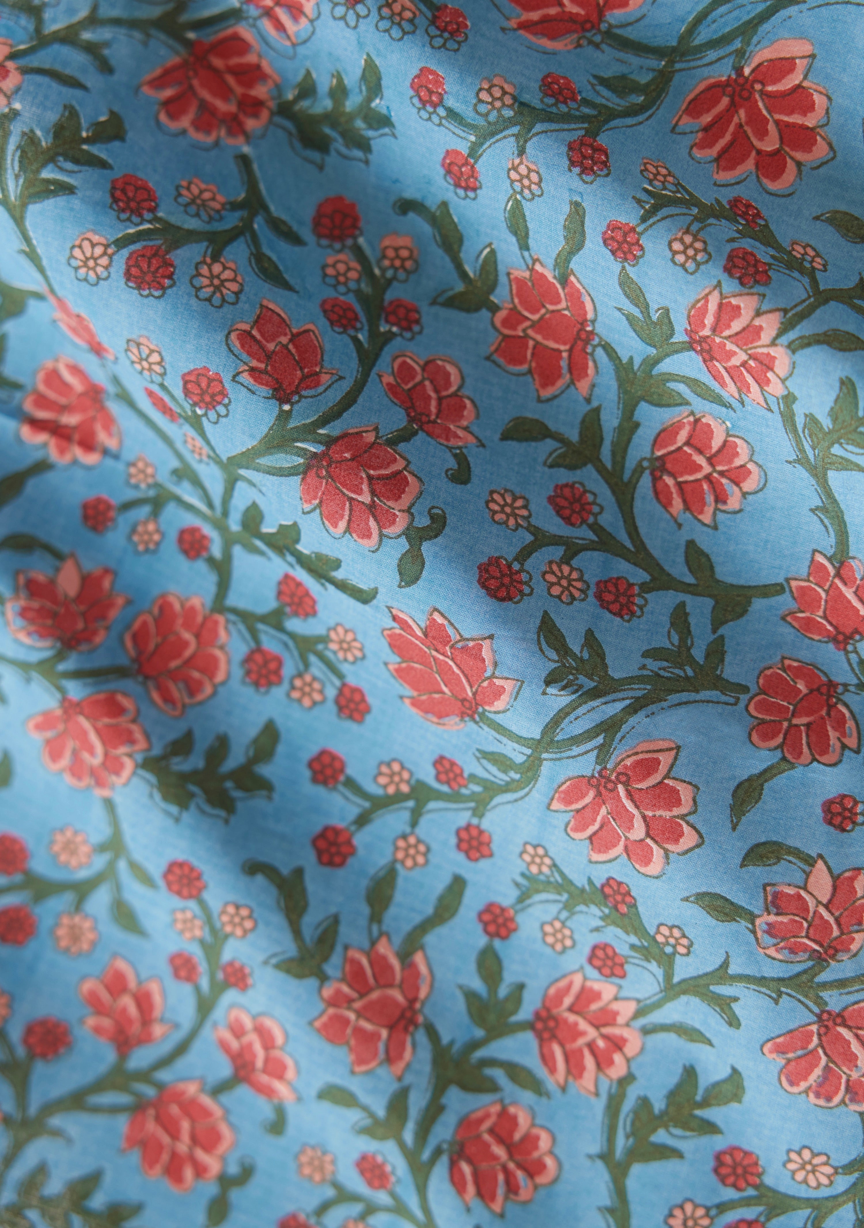Casey Puff Sleeve Top - French Blue/Punch Bouquet