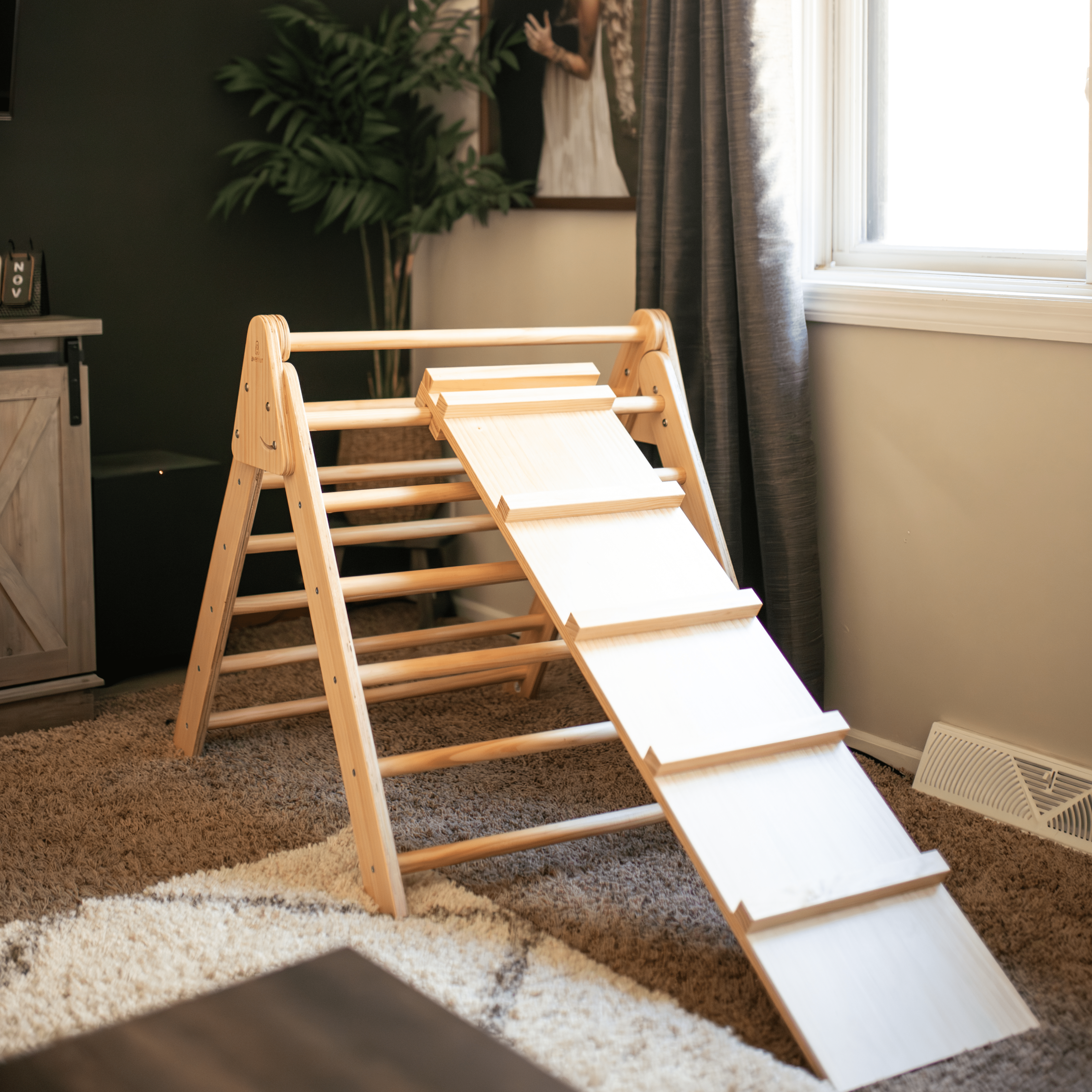 Olive- Pikler Triangle Ladder and Climber Slide - Multiple Sizes Indoor Avenlur.com   