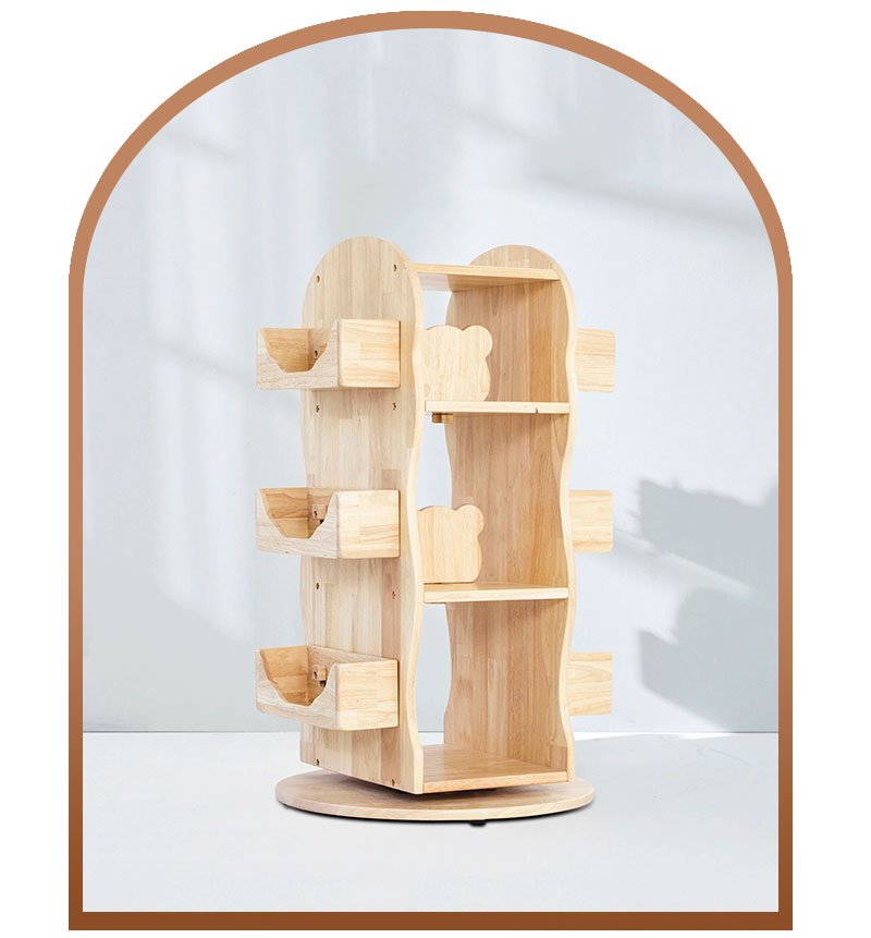 Mesasilla Solid Wood Rotating Bookshelf for Kids - 360 Degree Home Library  MesaSilla USA   