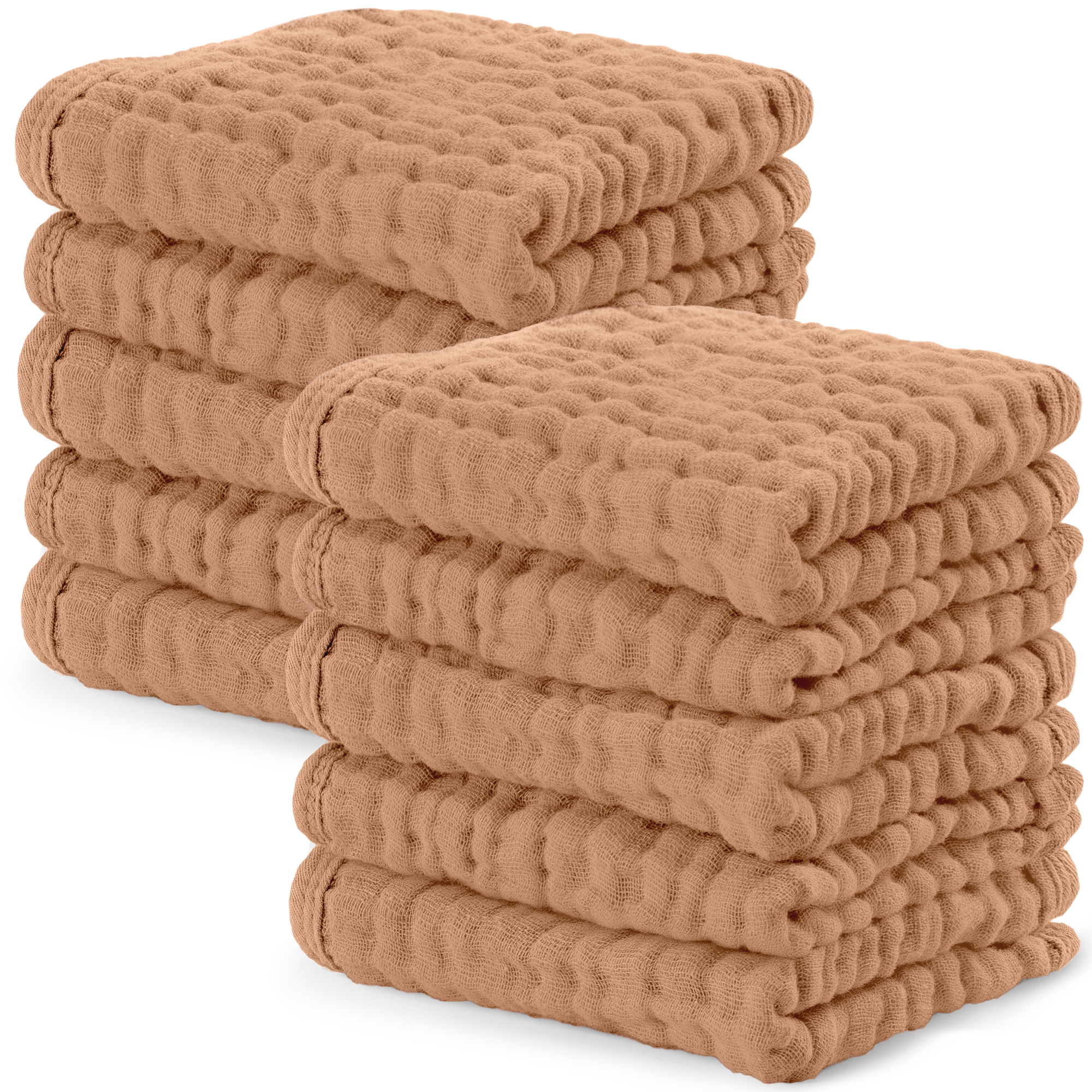 Muslin Washcloths in Caramel
