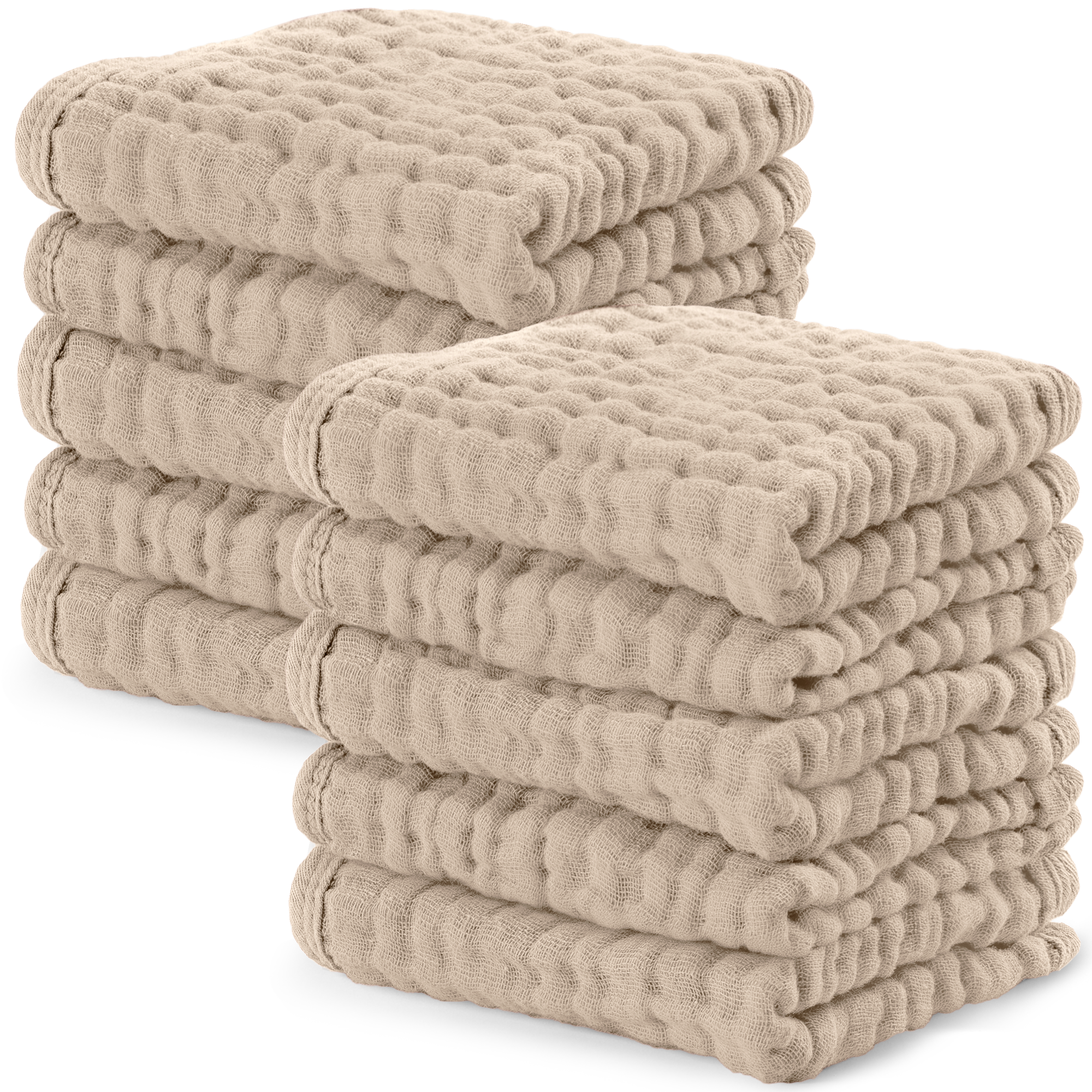 Muslin Washcloths in Sand