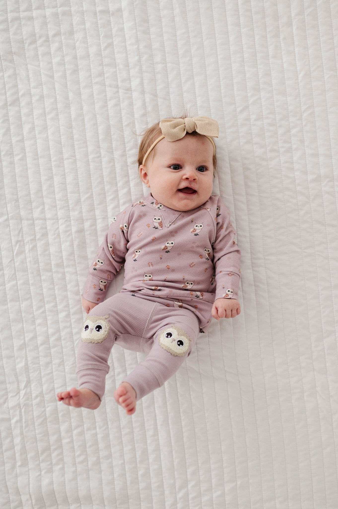 Baby Girl Patch Ribbed Leggings